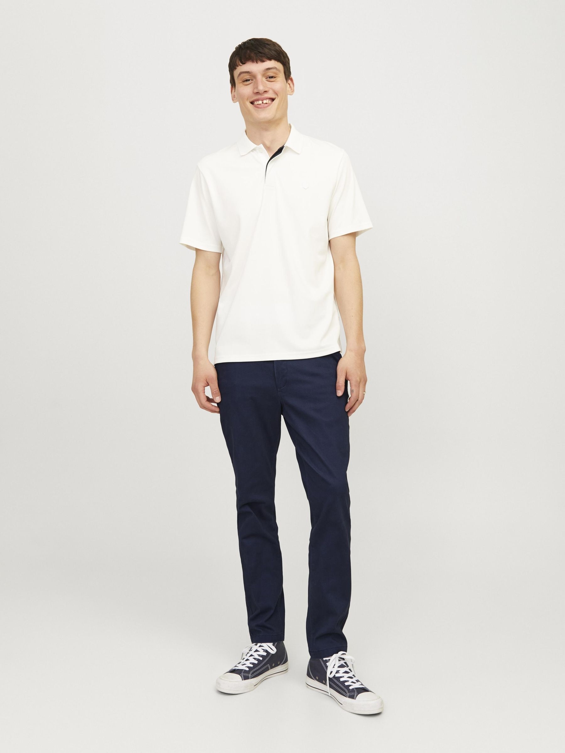 Jack & Jones Chinohose »JPSTMARCO mit schmalem Bein und pflegeleichtem Stoff«  washed, modisch, schmal, Baumwollmischung