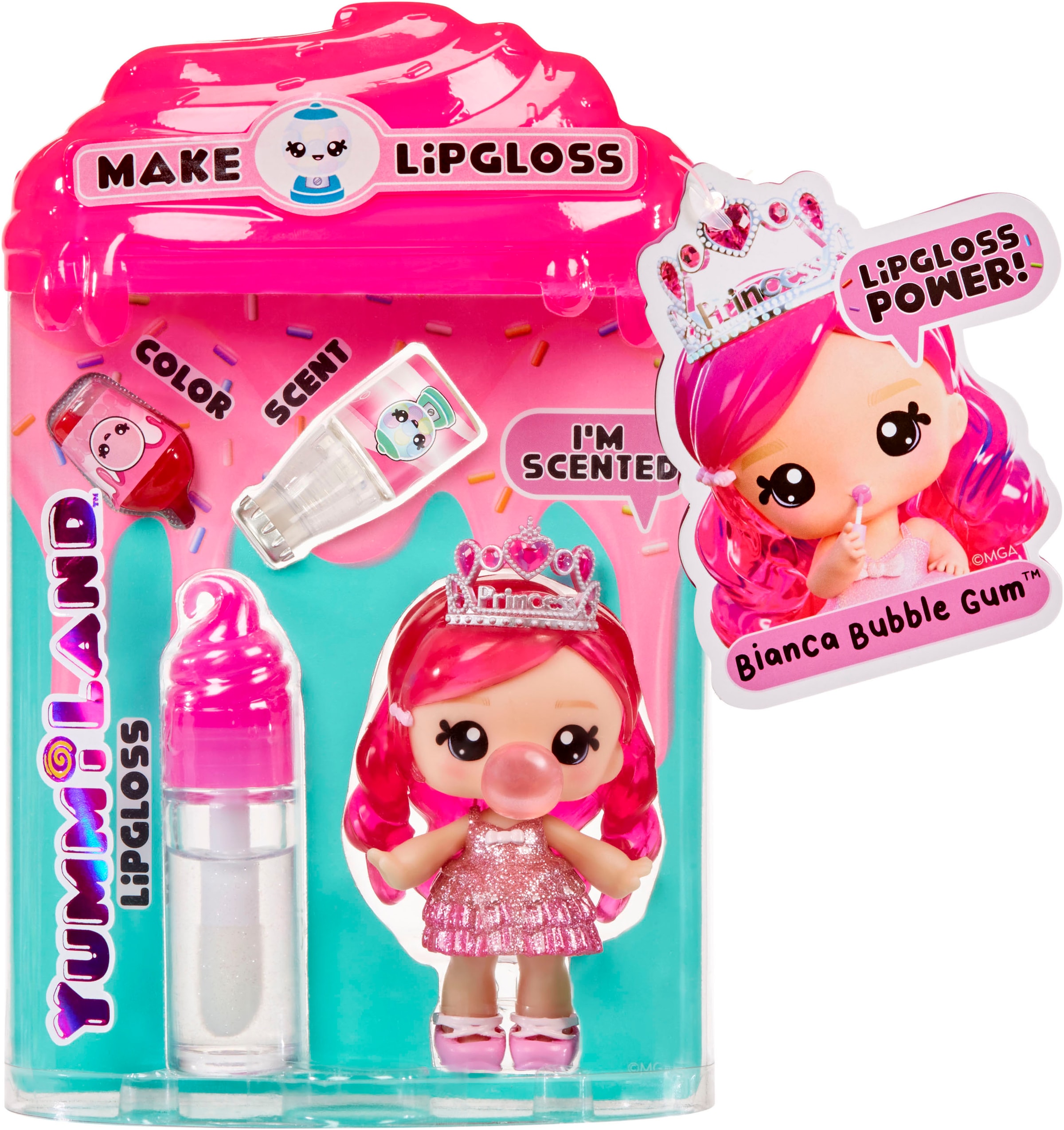 YUMMILAND Minipuppe »Yummiland Lipgloss Doll - Bianca Bubblegum« inklusive Schlüsselanhänger