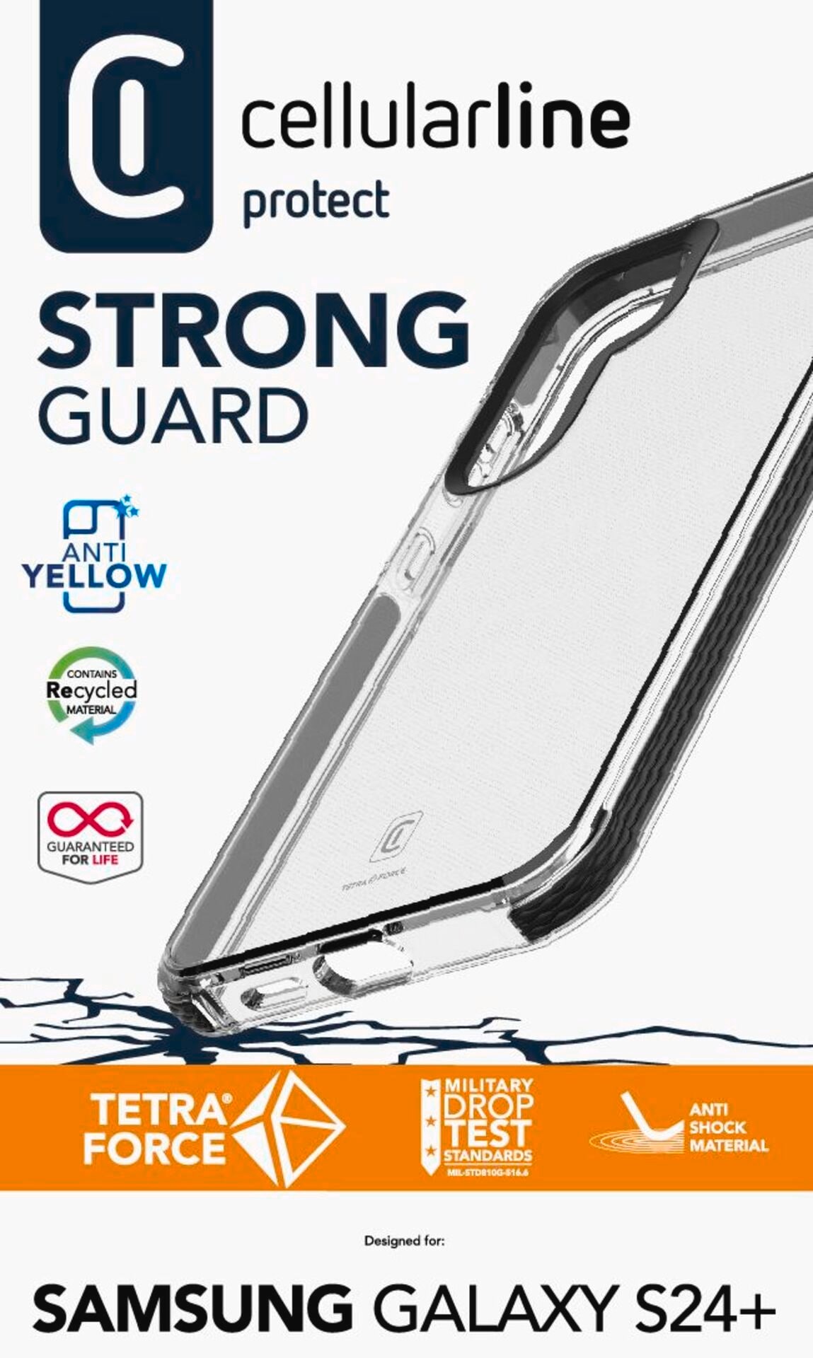 Cellularline Housse pour téléphone portable »Hard Case Tetra Force für Samsung Galaxy S24+« Handycover Backcover Schutzhülle Handyschutzhülle stossfest kratzfest