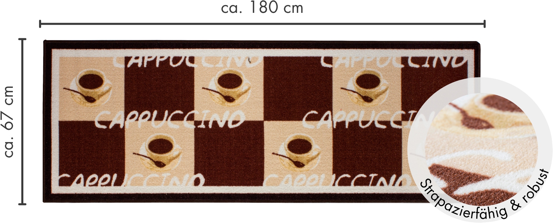 Andiamo Chemin de cuisine »Coffee« Rectangulaire 5 mm Höhe Motiv Kaffee, mit Schriftzug, Küche, Kundenliebling
