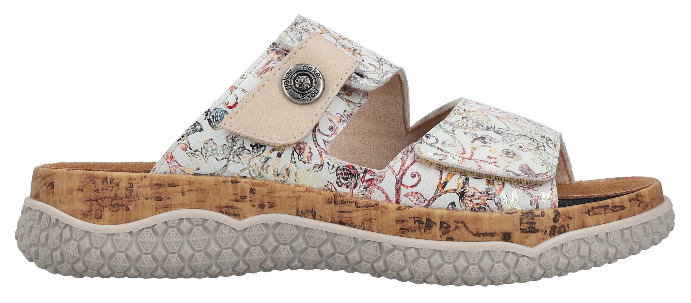 Rieker Pantolette  Sommerschuh, Schlupfschuh, Hausschuh mit Klettriemchen