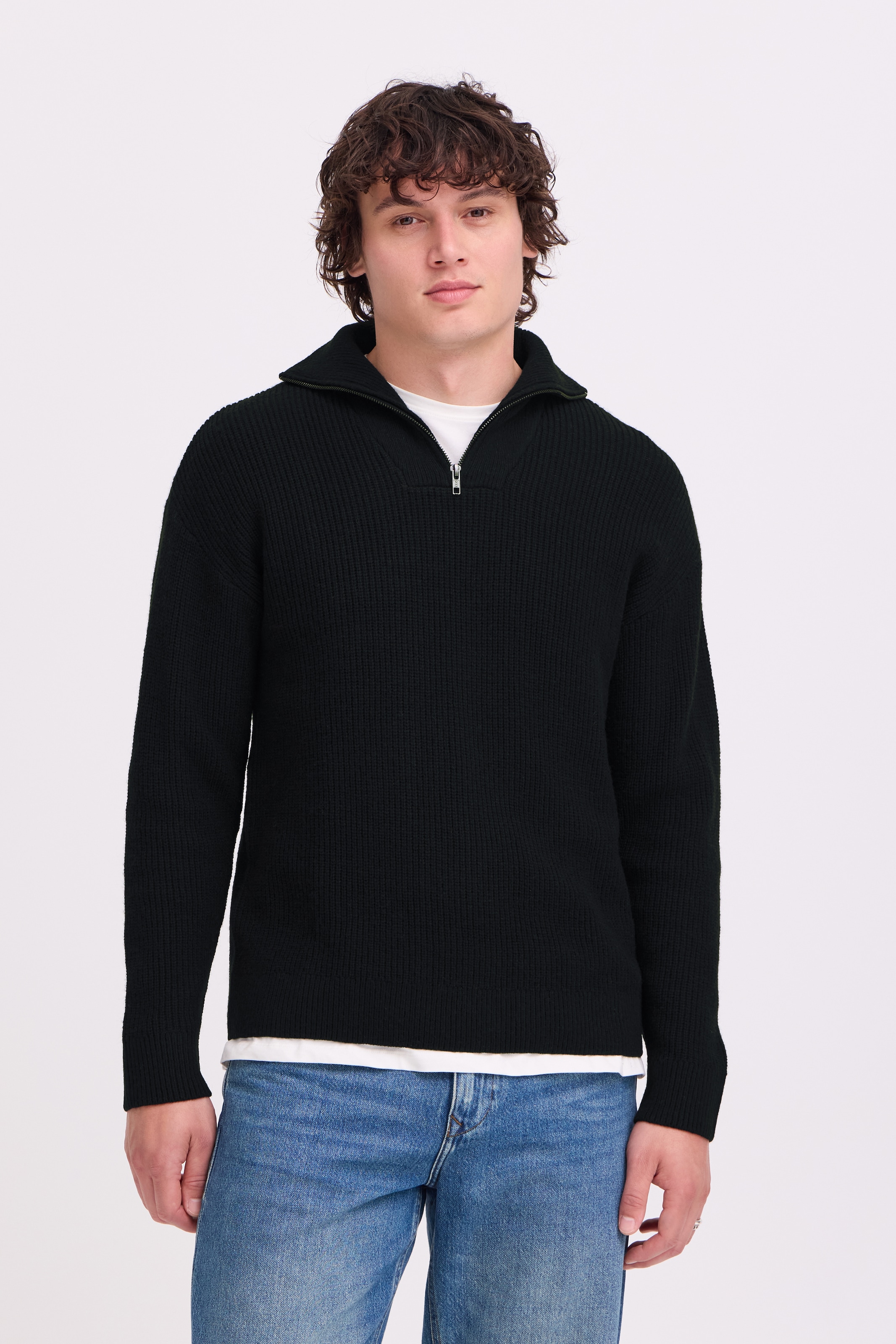 Blend Troyer »BHBOS KNIT HALFZIPP« mélange de matières, coupe décontractée