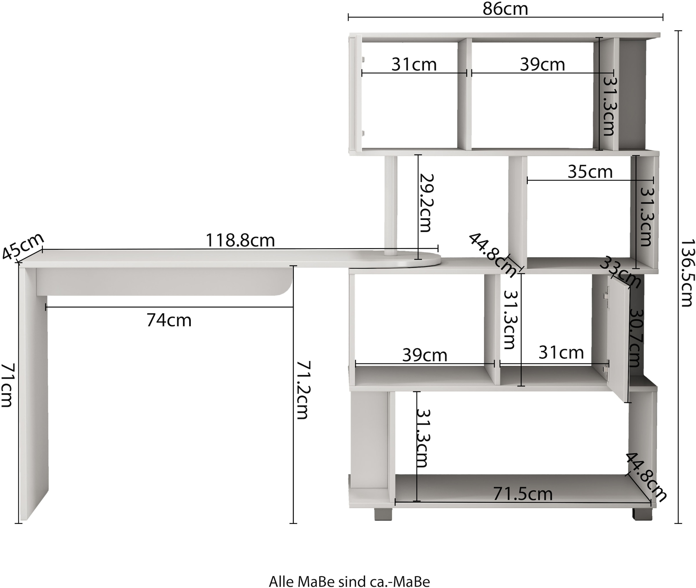 GOODproduct Schreibtisch »Inovo« Set,  als Eckschreibtisch oder Schreibtisch nutzbar, viel Stauraum