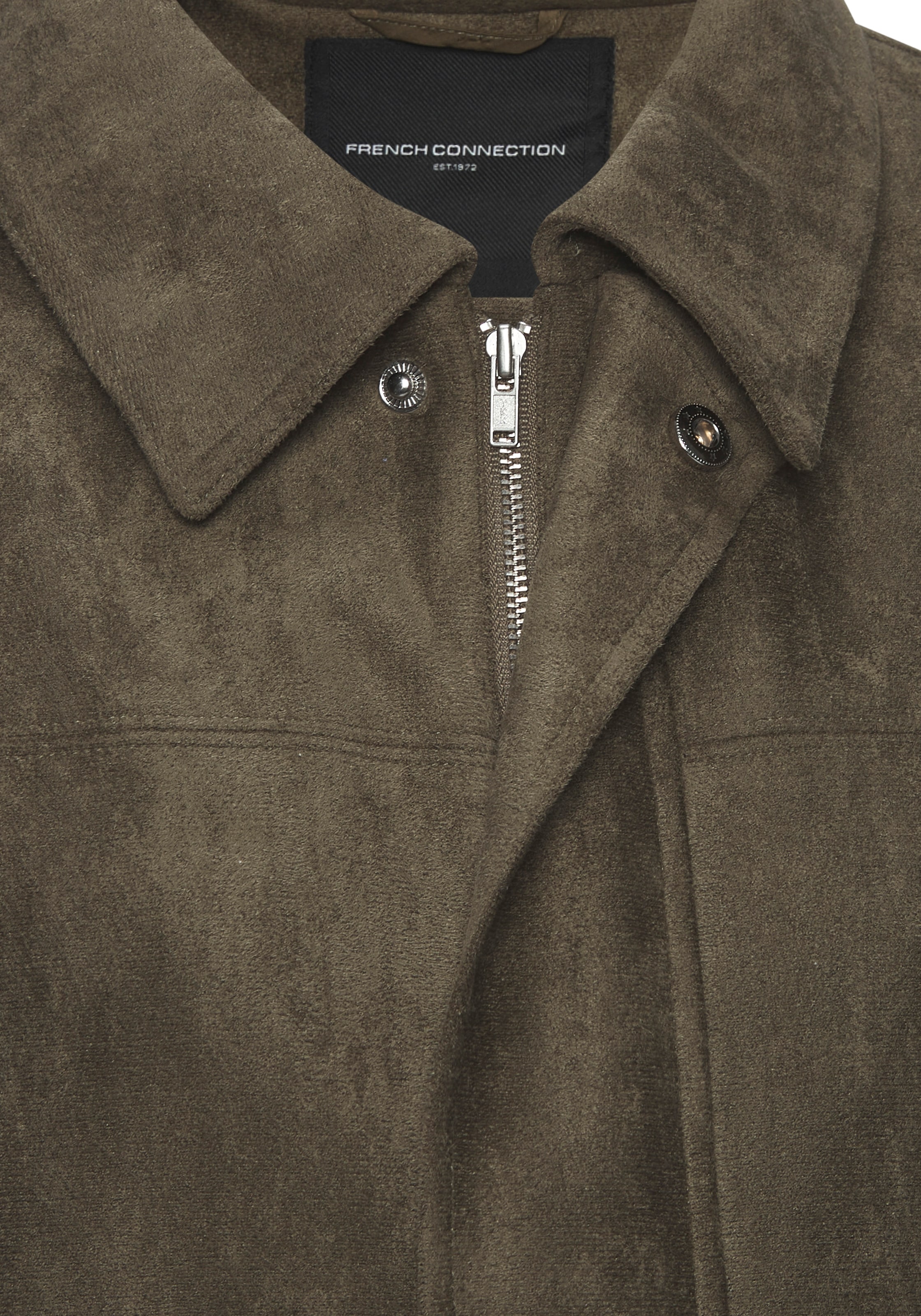 French Connection Lederimitatjacke »in Veloursleder-Optik mit verdecktem Reissverschluss vorne, Oversize«