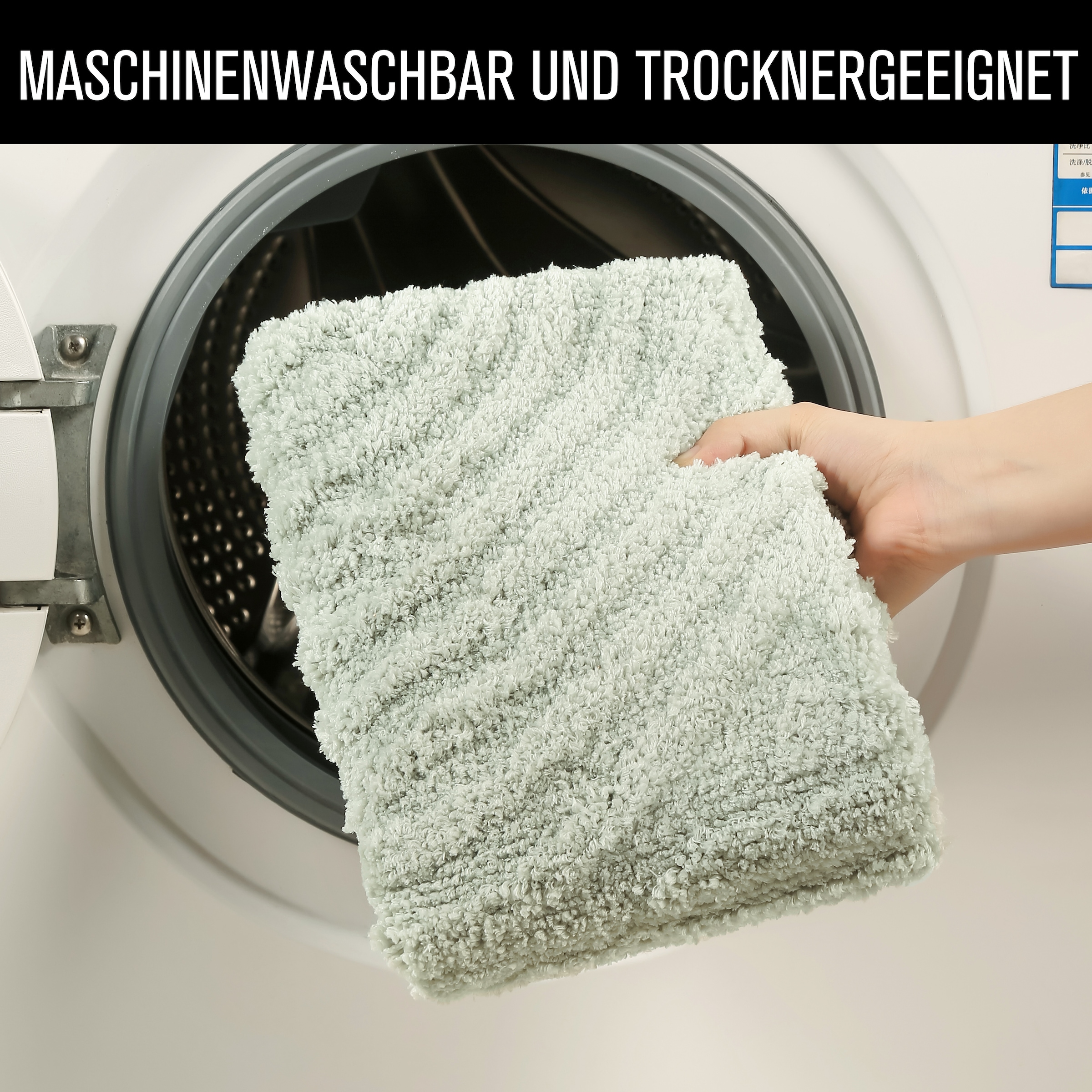 my home Tapis de bain »Ognon, Scandi, Boho, modernes Muster« Höhe 15 mm Badteppich, Uni Farben, Hoch-Tief-Effekt