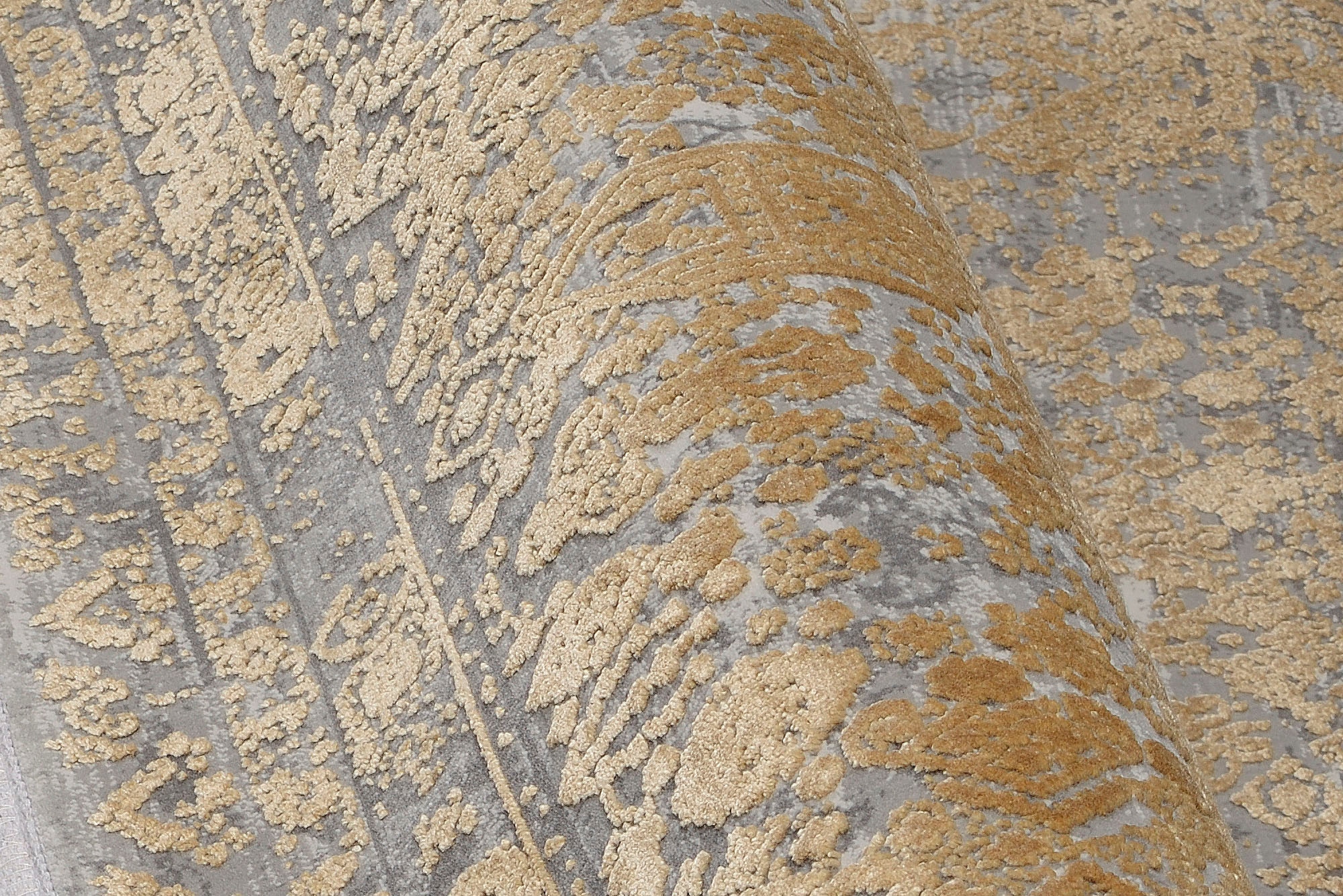 OCI DIE TEPPICHMARKE Teppich »COLOUR TADI« rechteckig 8 mm Höhe Glanz Viskose, mit Fransen, Hoch Tief Struktur, Vintage, Wohnzimmer