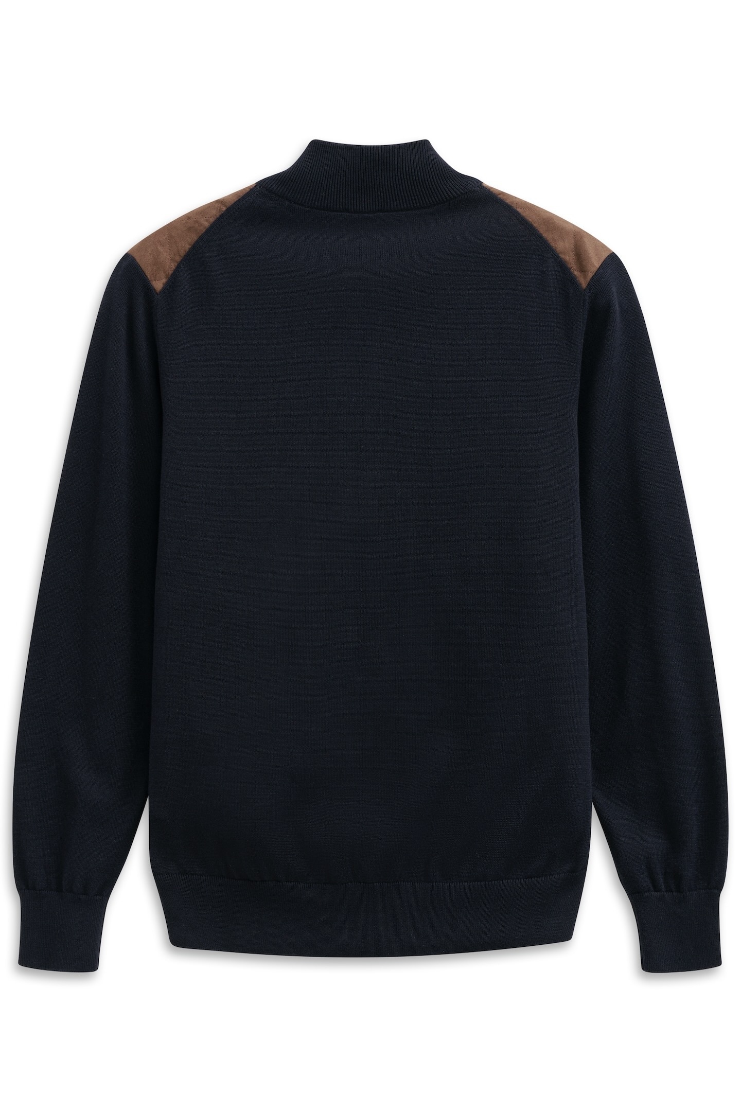 bugatti Veste en tricot »Regular Fit« avec devant en velours et col montant