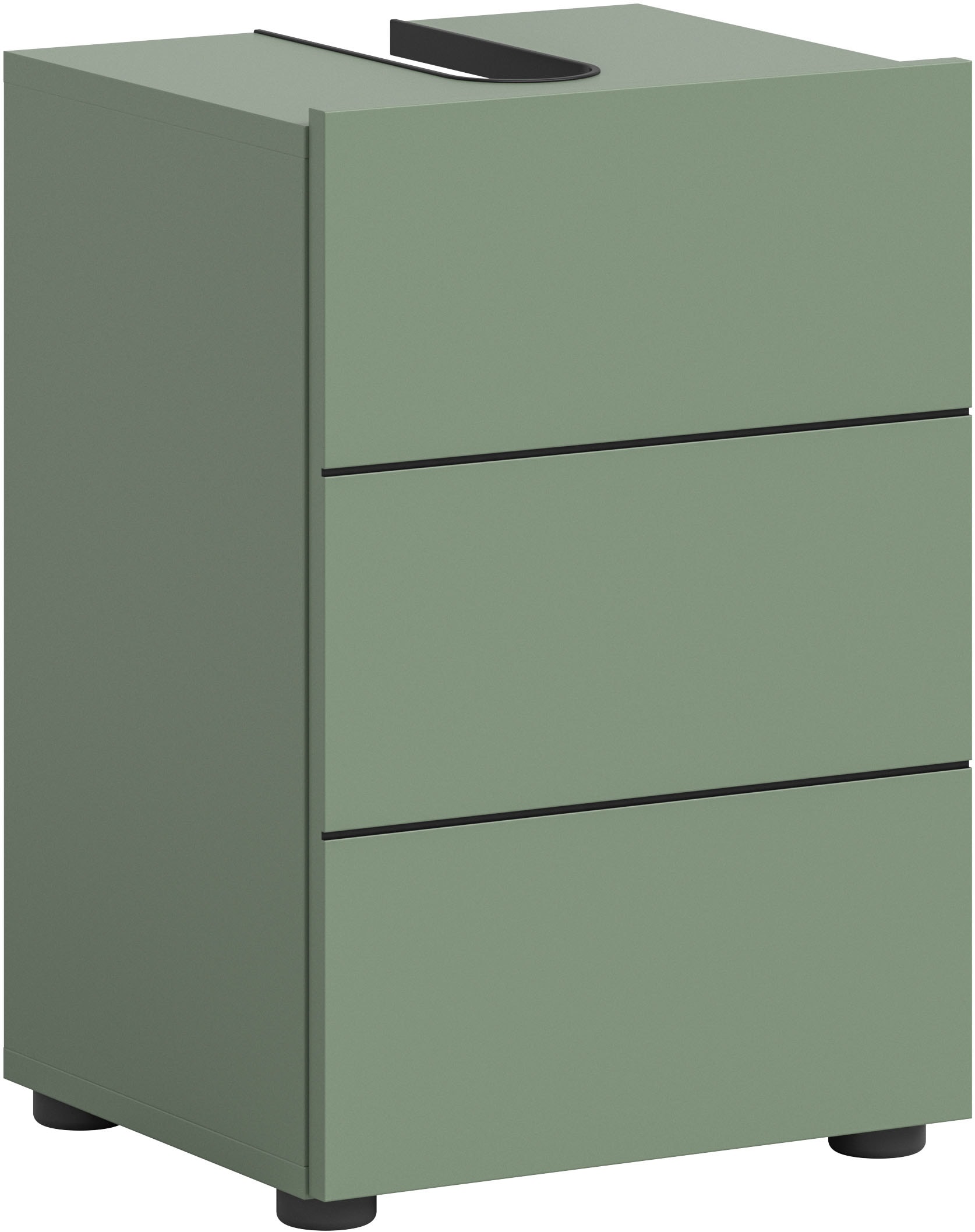 welltime Waschbeckenunterschrank »BIEL, Breite: 38 cm, 1 Tür, 2 Fächer, Siphonausschnitt« 1 Stk. tlg. Waschbeckenunterschrank, Unterschrank, WBU, Badezimmer, Bad