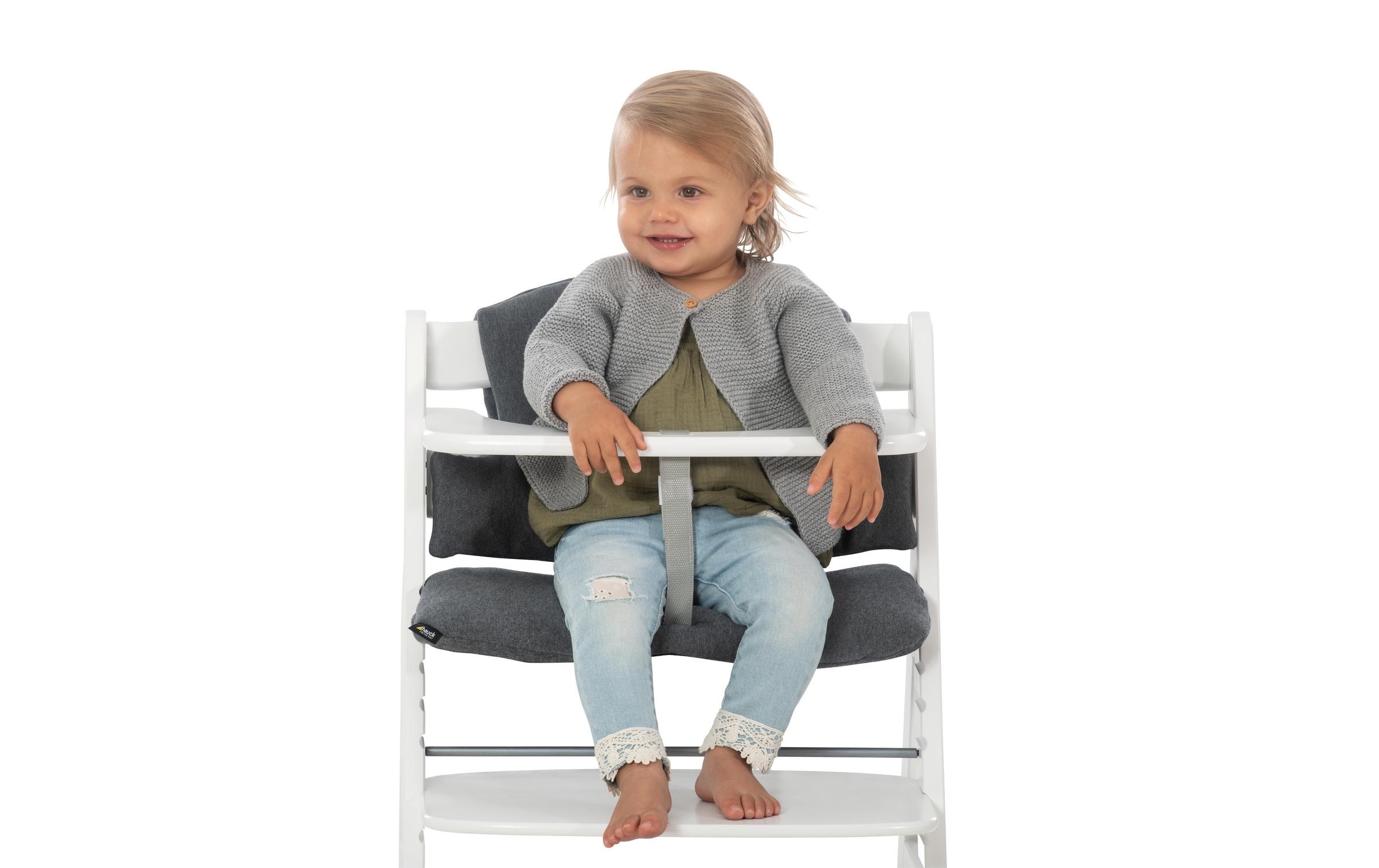 Hauck Housse de siège pour enfant »Select, jersey charcoal« pour la chaise haute en bois ALPHA+ et d'autres modèles