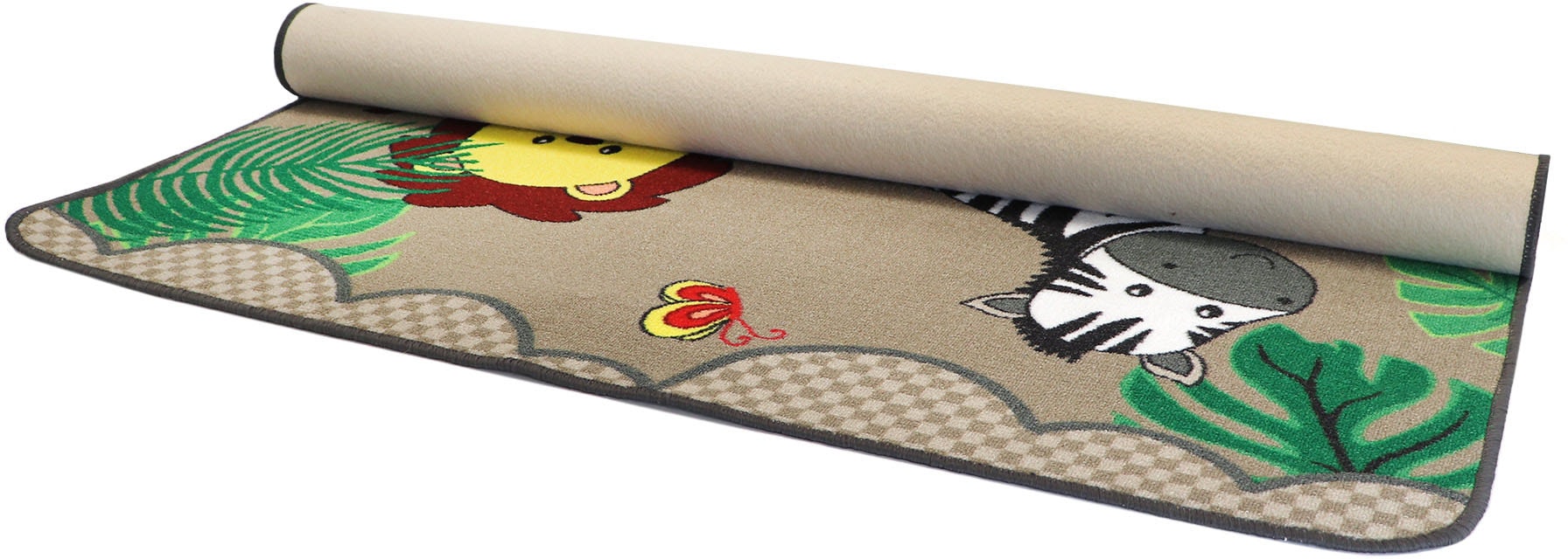 Primaflor-Ideen in Textil Kinderteppich »SAFARI, Made in Belgium« rechteckig 5 mm Höhe Motiv Tiere der Savanne, Kinderzimmer