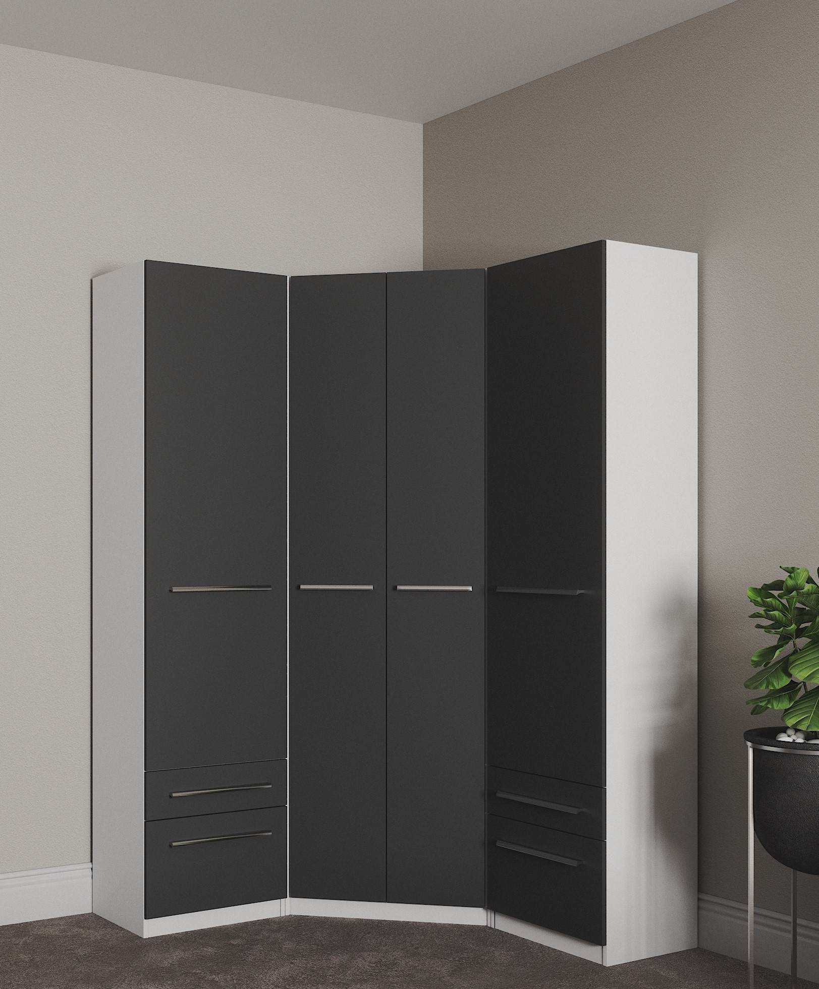 priess Kleiderschrank »Schrank Garderobe Wäscheschrank Barcelona in 5 Breiten« viel Stauraum, geräumige Schubkästen, mit Spiegel, MADE IN GERMANY