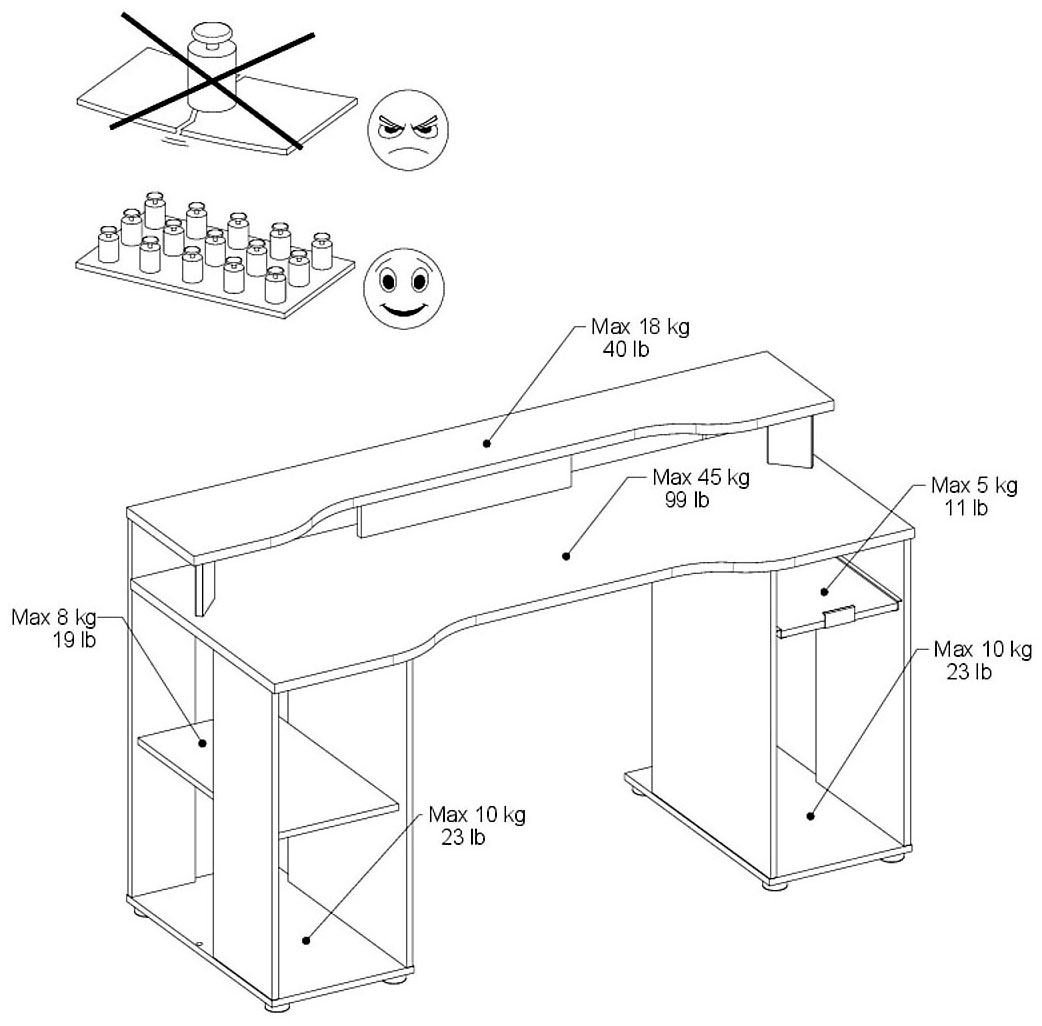 Parisot Table de gaming »Level 1«