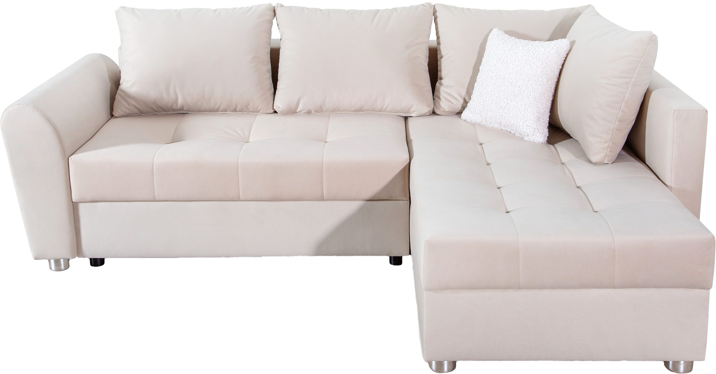COLLECTION AB Canapé d'angle »Jana L-Form, B: 220 cm« Bettfunktion, Bettkasten & 1 Zierkissen, Federkern