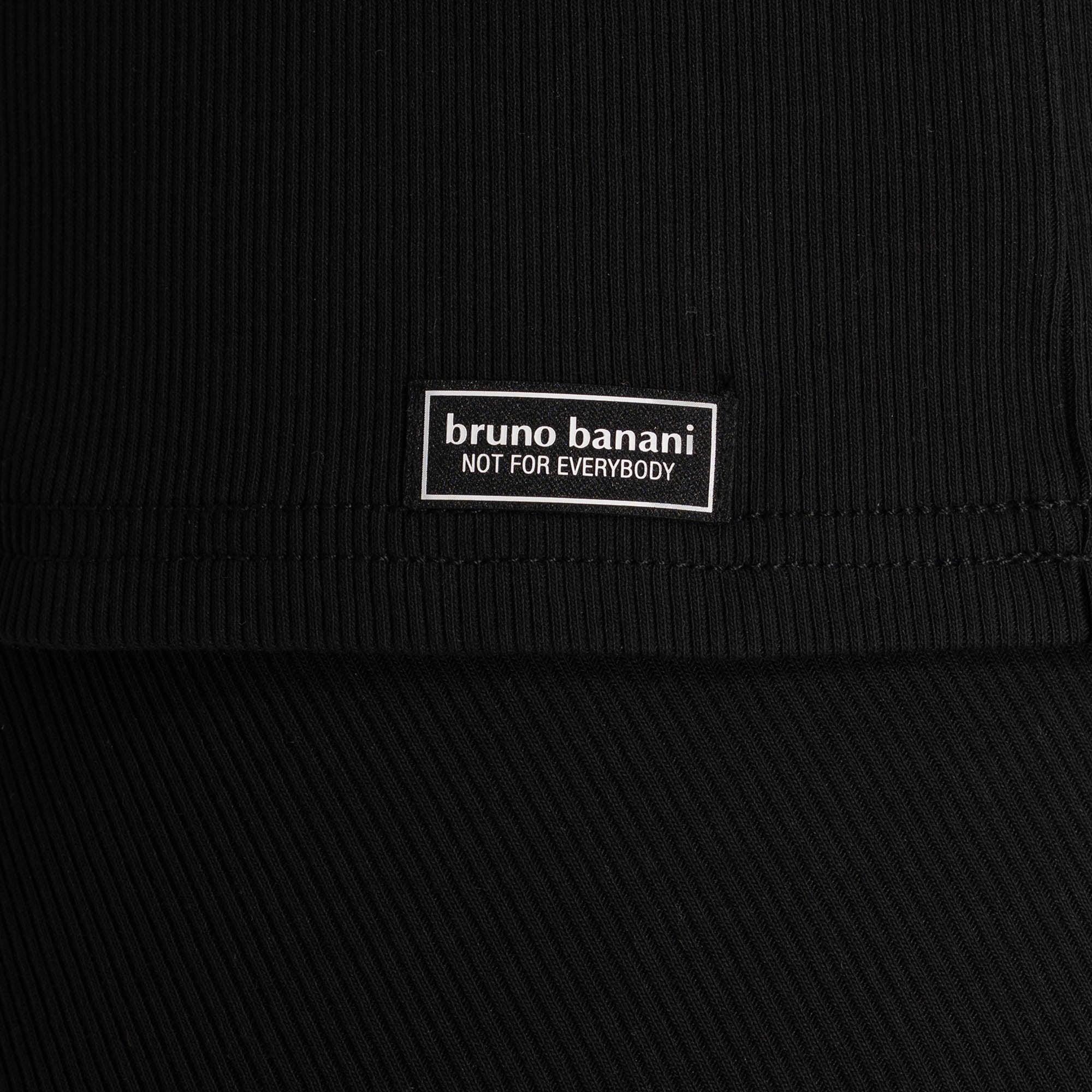 Bruno Banani T-shirt en V »FINE RIB« Feinripp, Kurzarm, V-Neck, Cotton-Mix