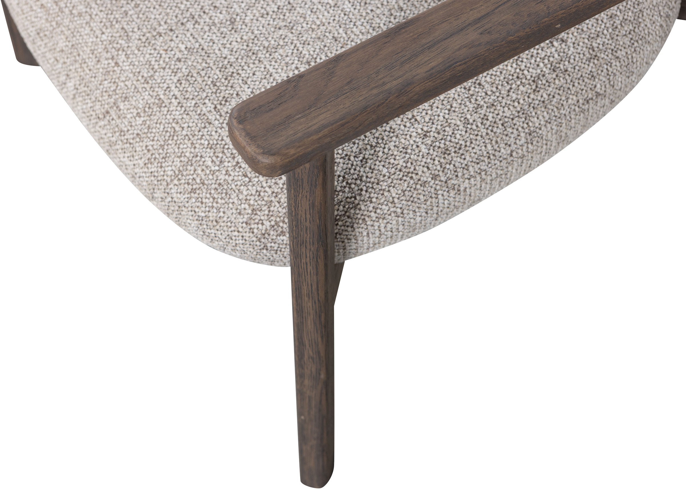 WOOOD Fauteuil lounge »Udar mit More-Melange-Bezug und Eichenholzgestell, B68 x T75 x H76 cm« Très haute résistance à l'usure, capacité de charge 120 kg, hauteur d'assise moyenne