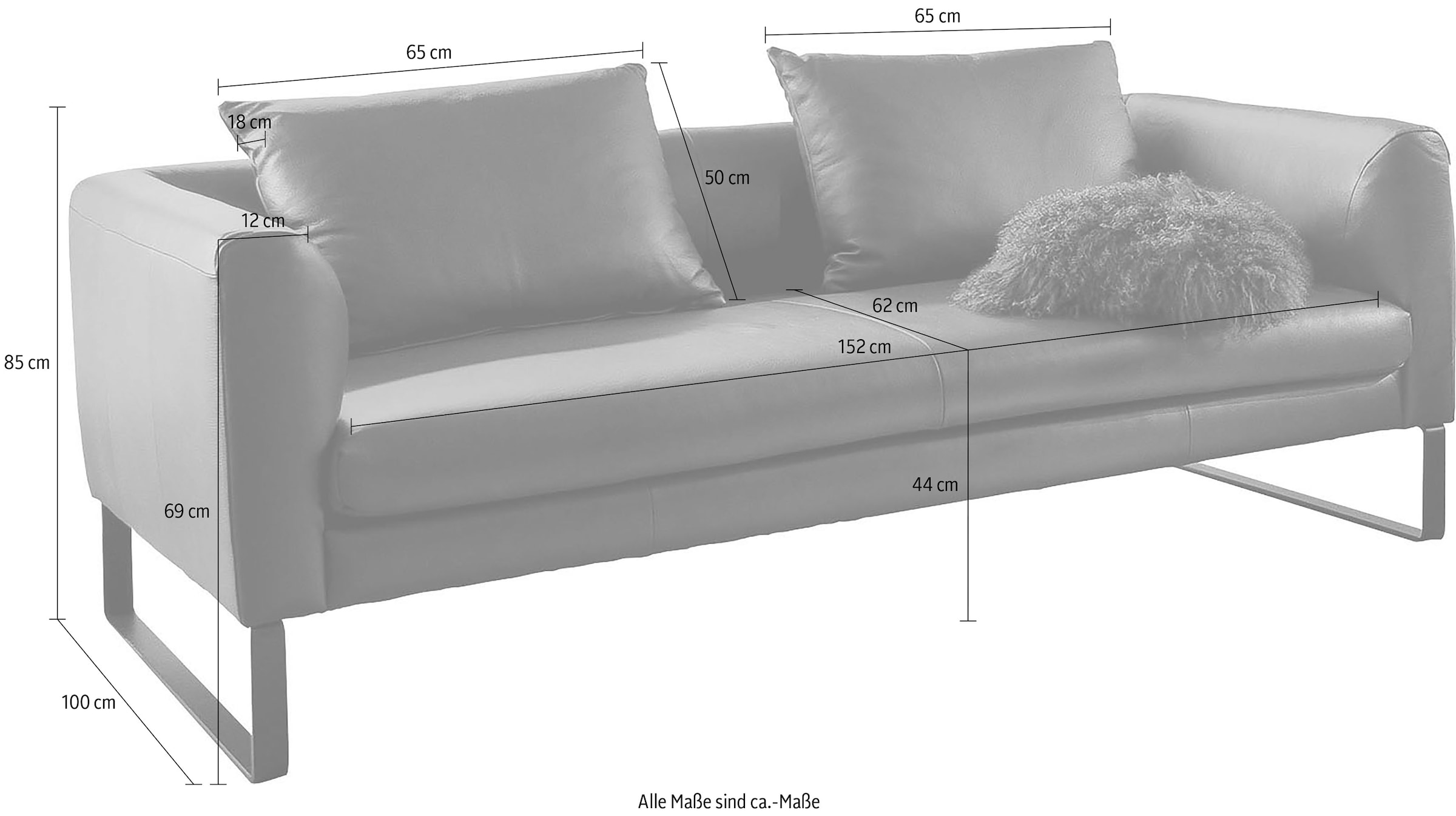 3C Candy 2,5-places »Avola elegantes Leder Sofa mit tollem Sitzkomfort, bequem« superbes détails et finition de haute qualité