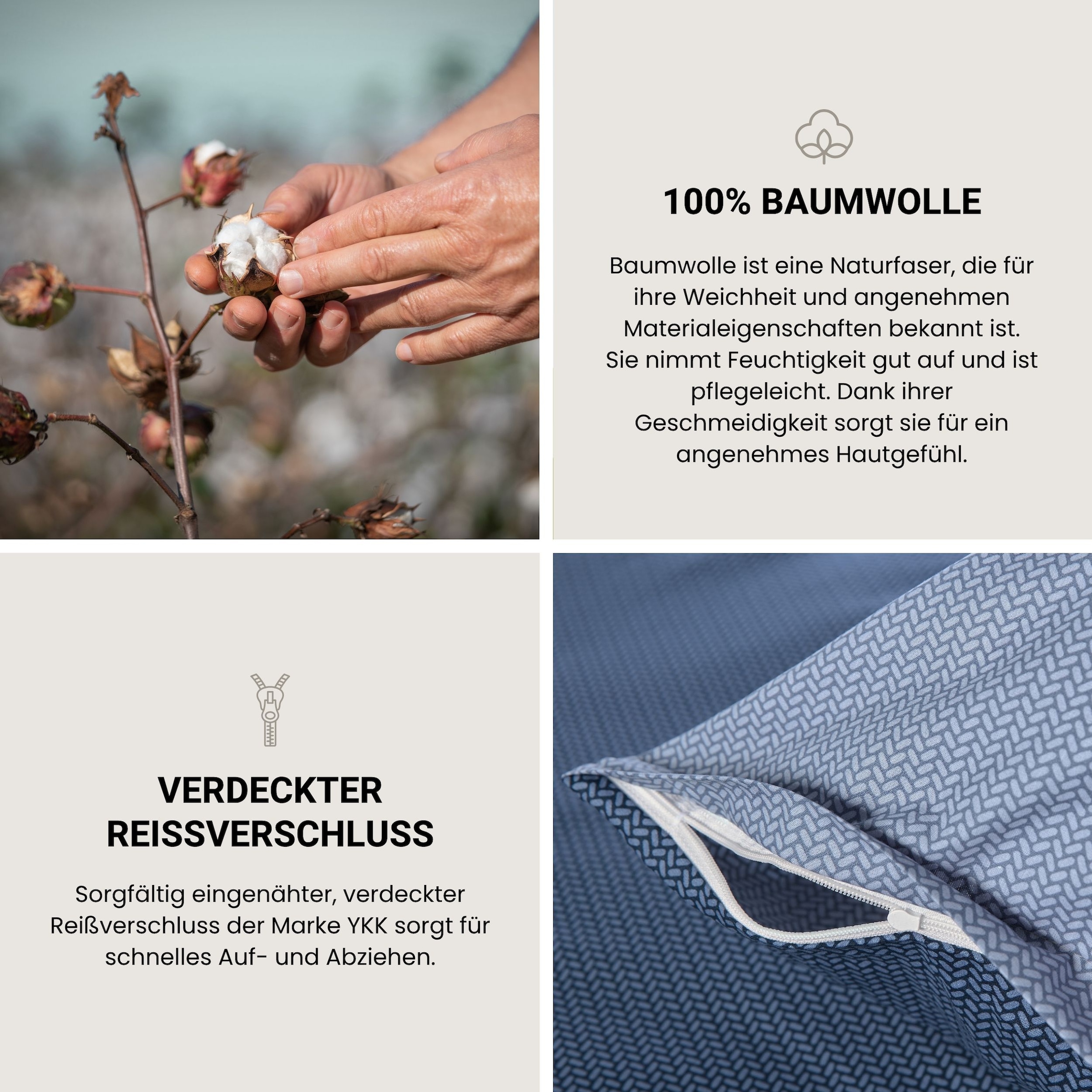 Schiesser Linge de lit »Silva in einem simplen Minimaldessin in angesagter Strickoptik« 2 cuis MADE IN GREEN by OEKO-TEX®