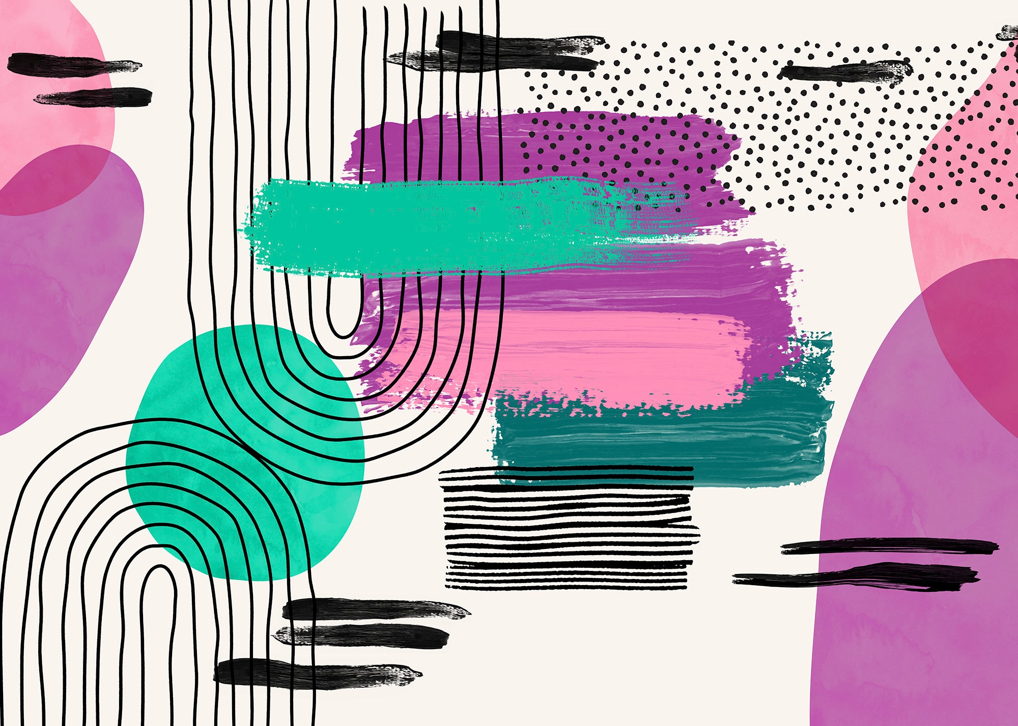 Komar Fototapete »Komar Vlies Fototapete - La Boum  - Grösse 350 x 250 cm« bedruckt glatt