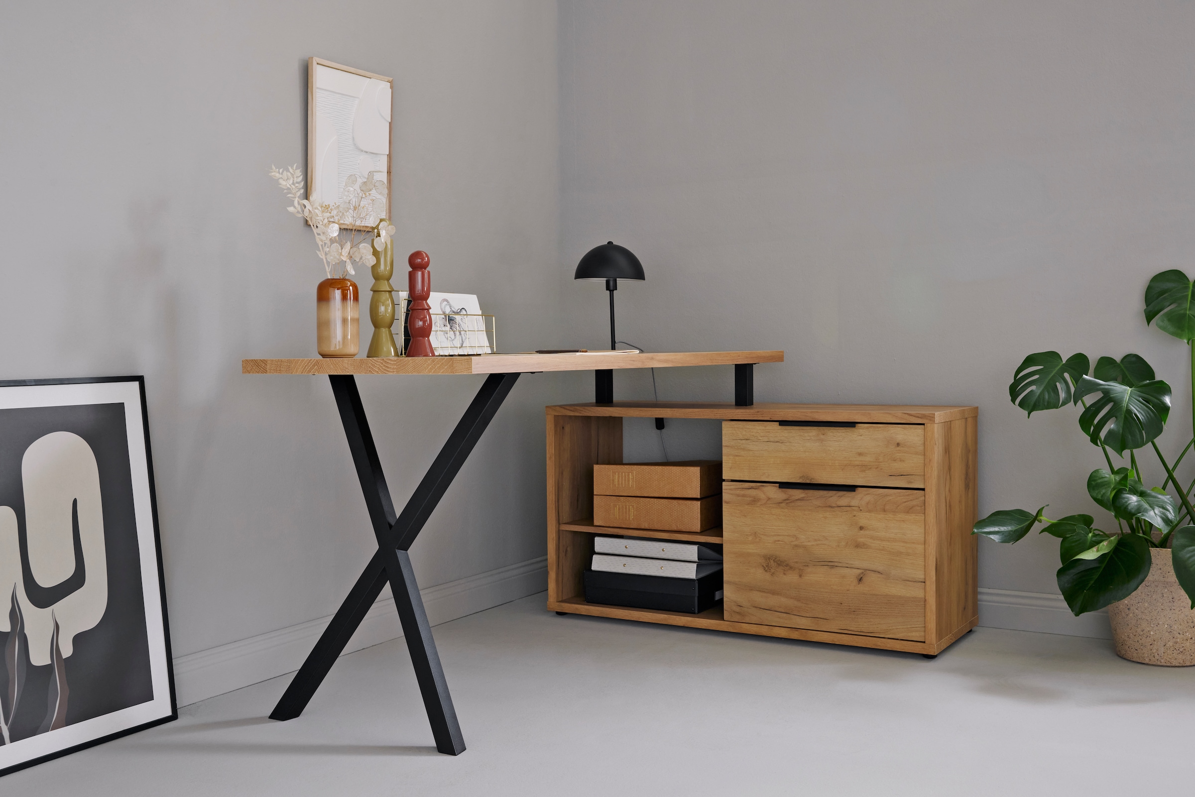 Jahnke Schreibtisch »X-TRA C 145 E« 1 Stk. tlg. Eckschreibtisch, wechselseitig montierbar, X-Gestell
