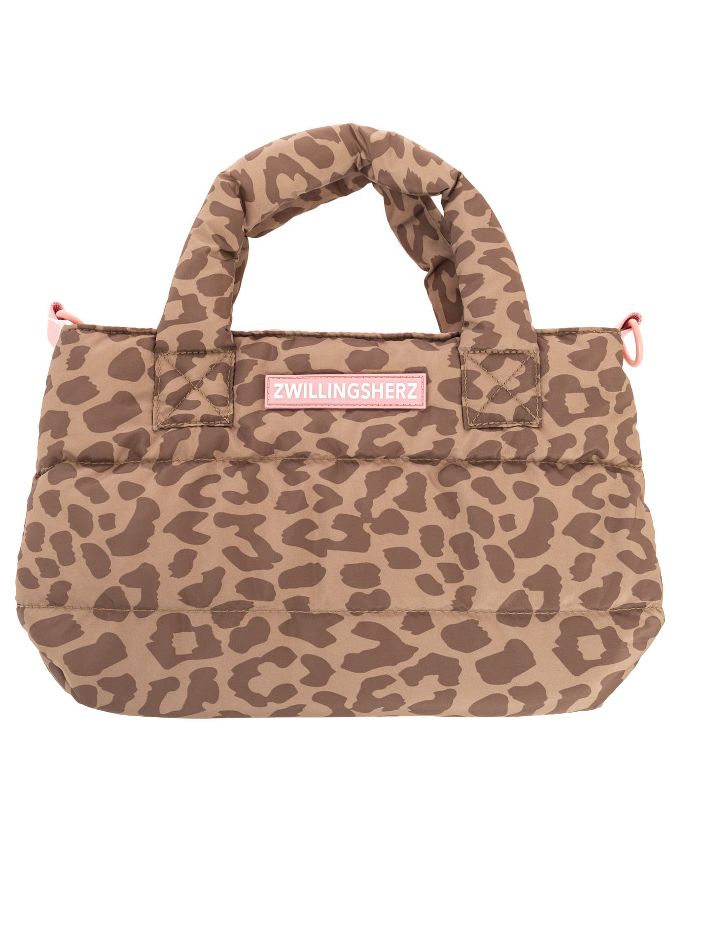 Zwillingsherz Sac de transport »"Leo allover"« Imprimé animal, logo rose, bretelle amovible