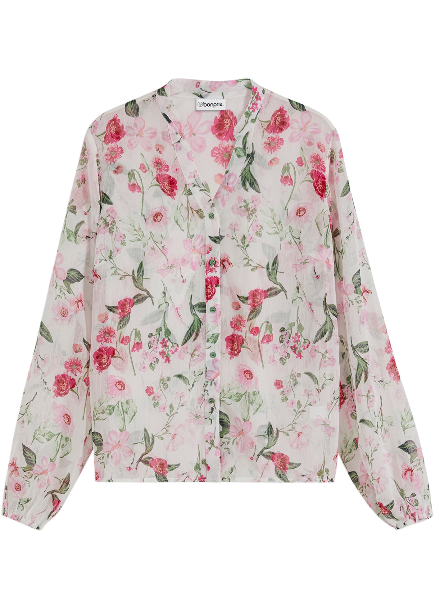 bonprix Blouse en mousseline Loose Fit, für festliche Anlässe, mit langem Arm