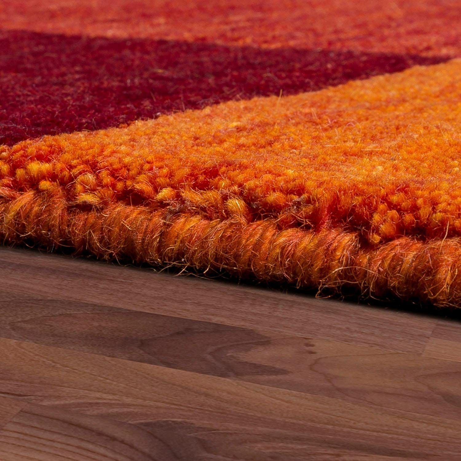 Paco Home Wollteppich »Gabbeh 306« rechteckig 14 mm Höhe Kurzflor, handgewebt, reine Wolle, Gabbeh-Stil, mit Bordüre