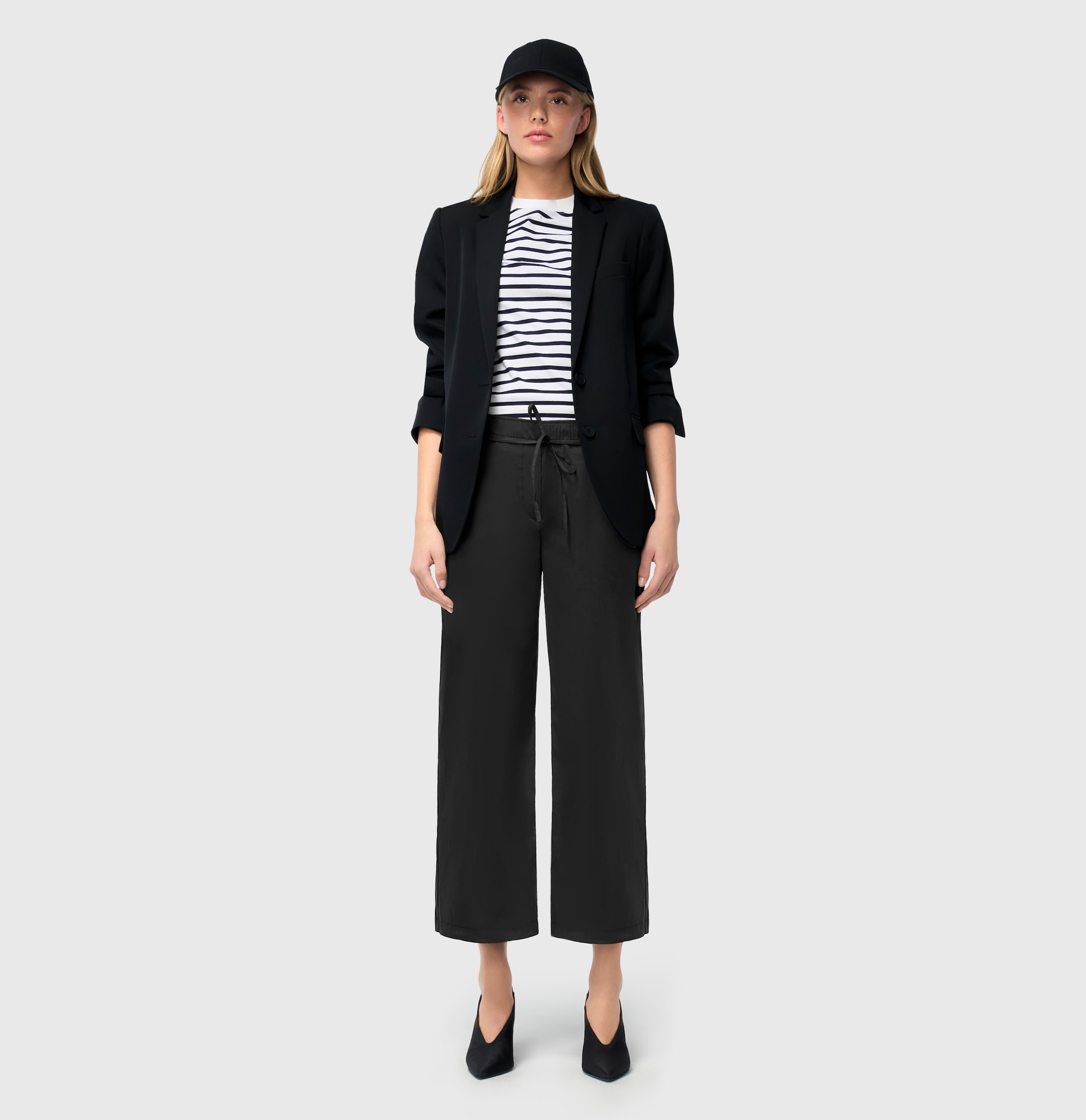 MAC Pantalon 7/8 »CHIARA BELT cropped«  Wide Fit, mit geradem, weitem Bein