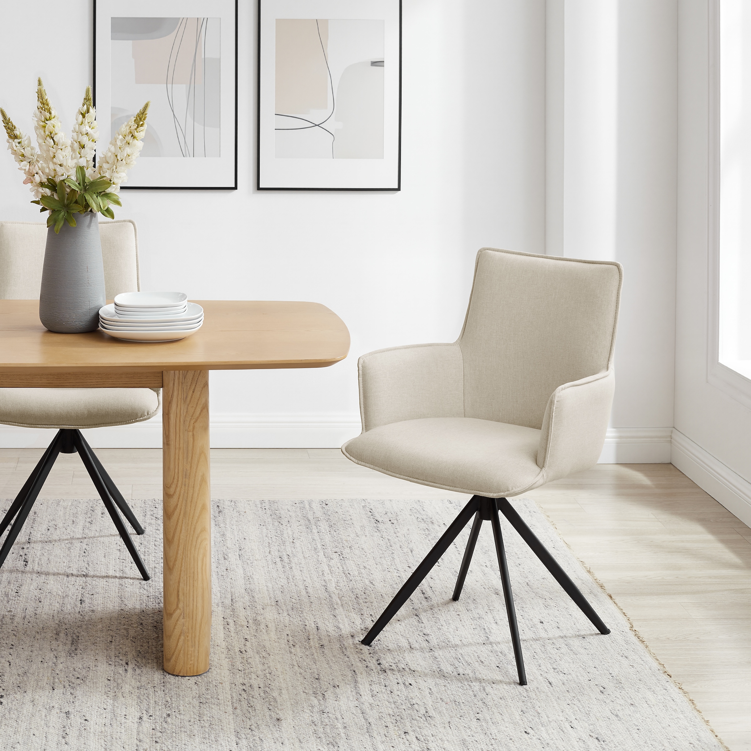 GOODproduct Drehstuhl »Amoreve« (Set) 2 Stk.Strukturstoff,  Metallgestell, 360 Grad Drehfunktion