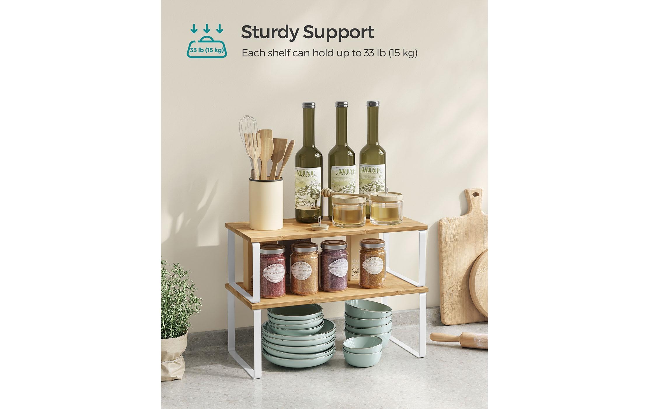 SONGMICS Étagère de cuisine »Lagerregal Nature-Weiss«