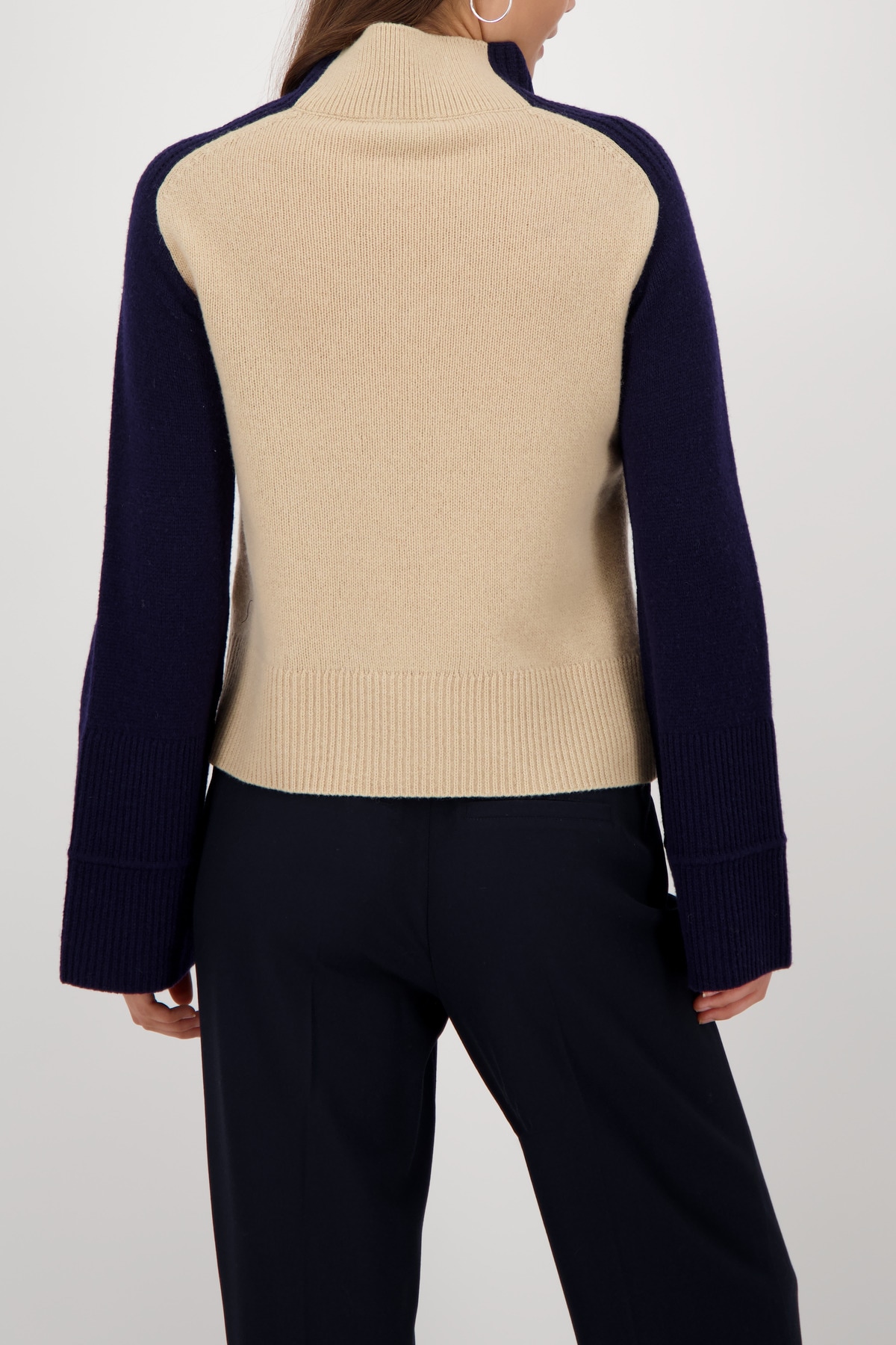 Monari Pull en tricot »Pullover Colorblock« Regular fit mit Rundhalsausschnitt mit Stehkragen