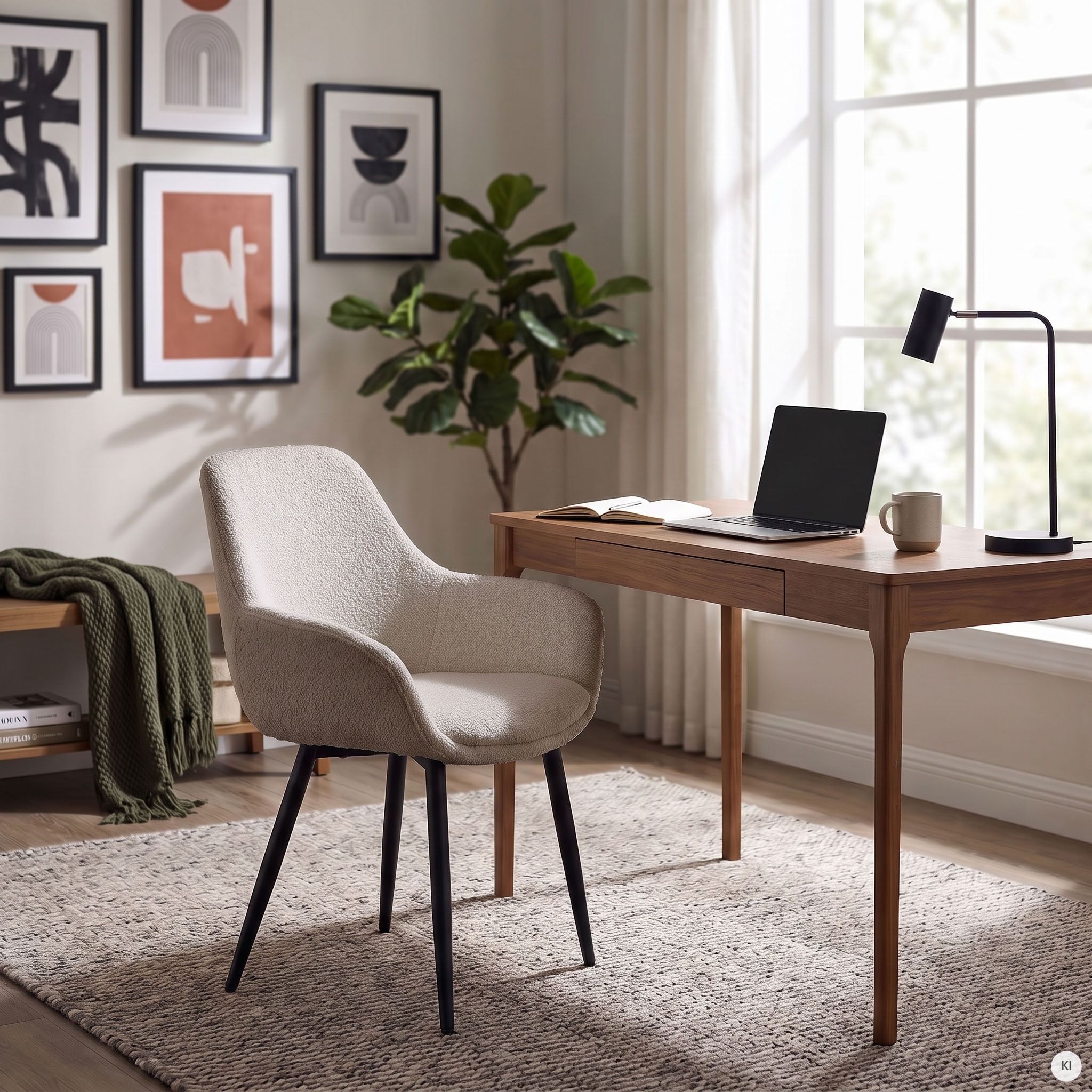 SalesFever Chaise avec accoudoirs »Esszimmerstuhl mit elegantem Komfort« (Ensemble) 2 cuisrevêtement bouclé moderne