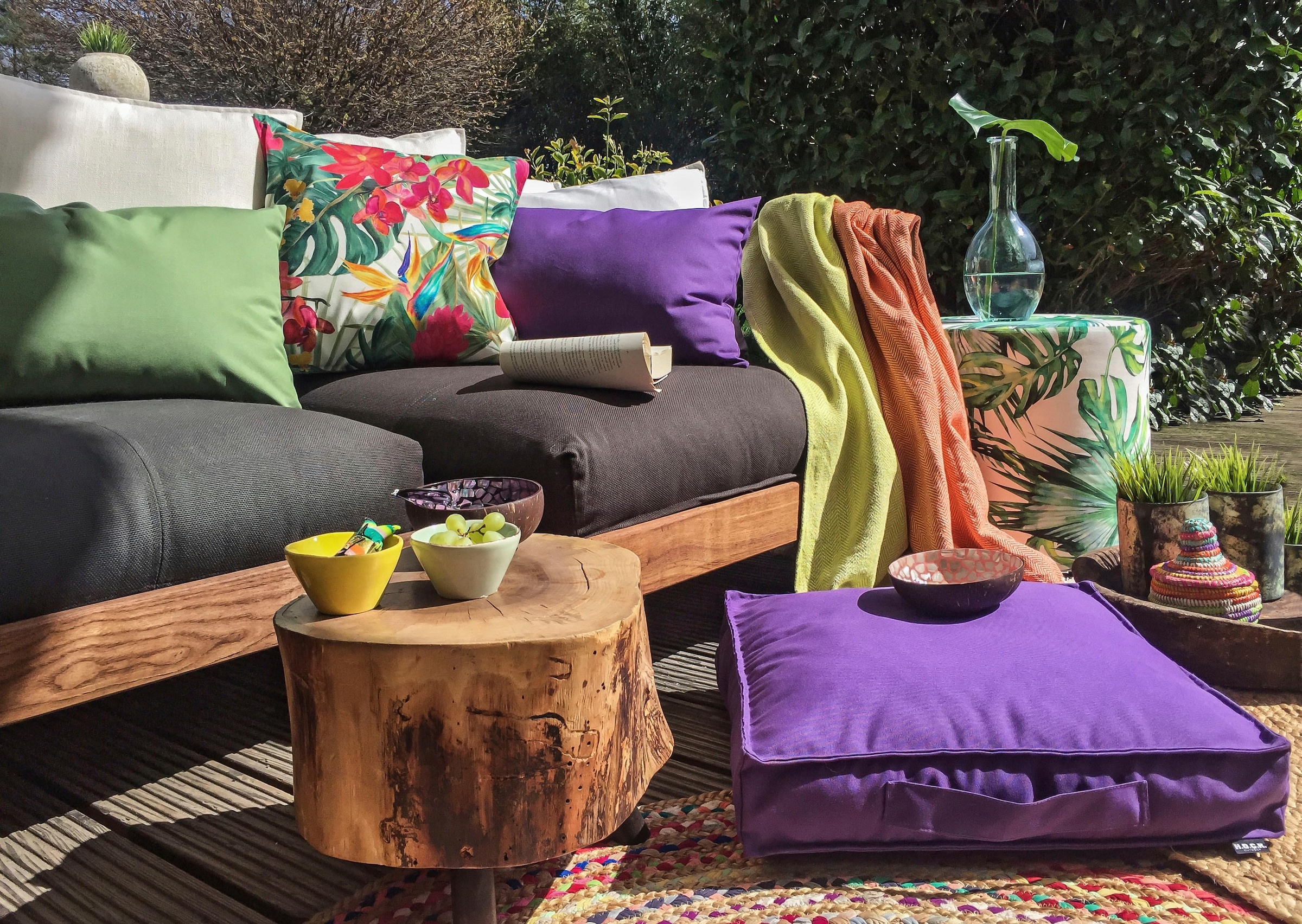 H.O.C.K. Dekokissen »Beach Life« im floralen Muster