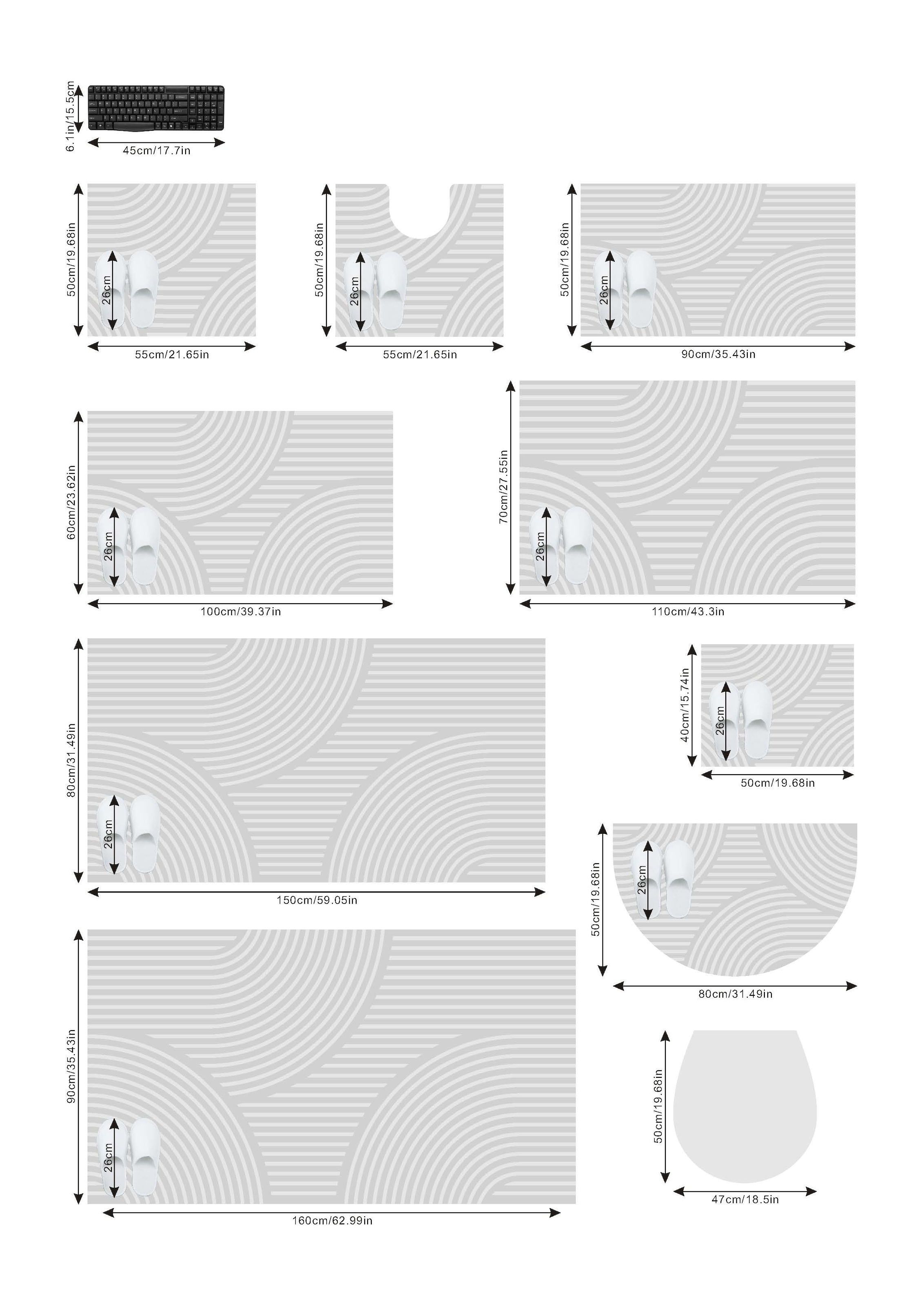 my home Badematte »Ognon, Scandi, Boho, modernes Muster« Höhe 15 mm rutschhemmend beschichtet fussbodenheizungsgeeignet | schnell trocknend | strapazierfähig Badteppich, Uni Farben, Hoch-Tief-Effekt