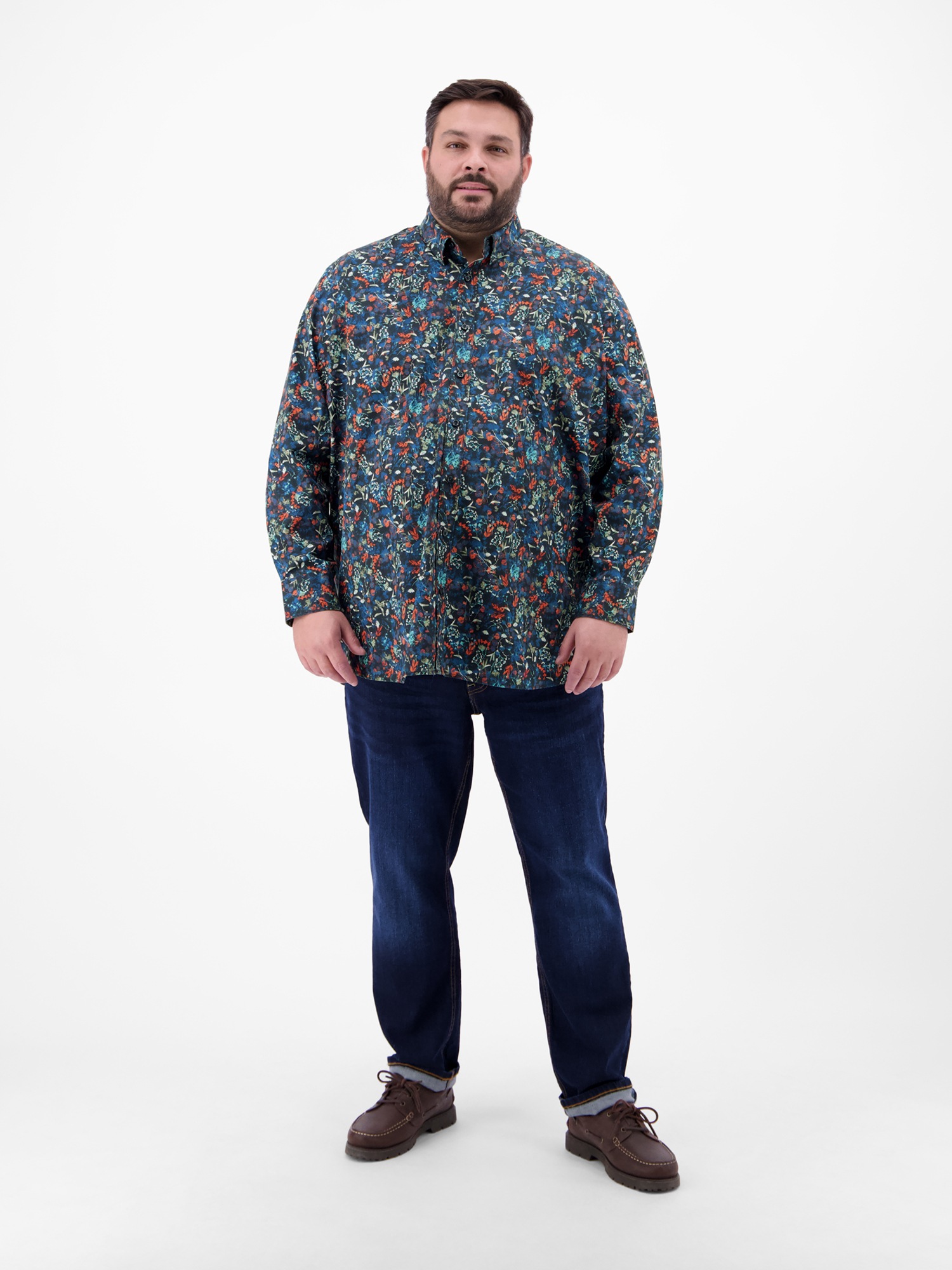 LERROS Chemise à manches longues »Langarmhemd mit Button-down-Kragen«