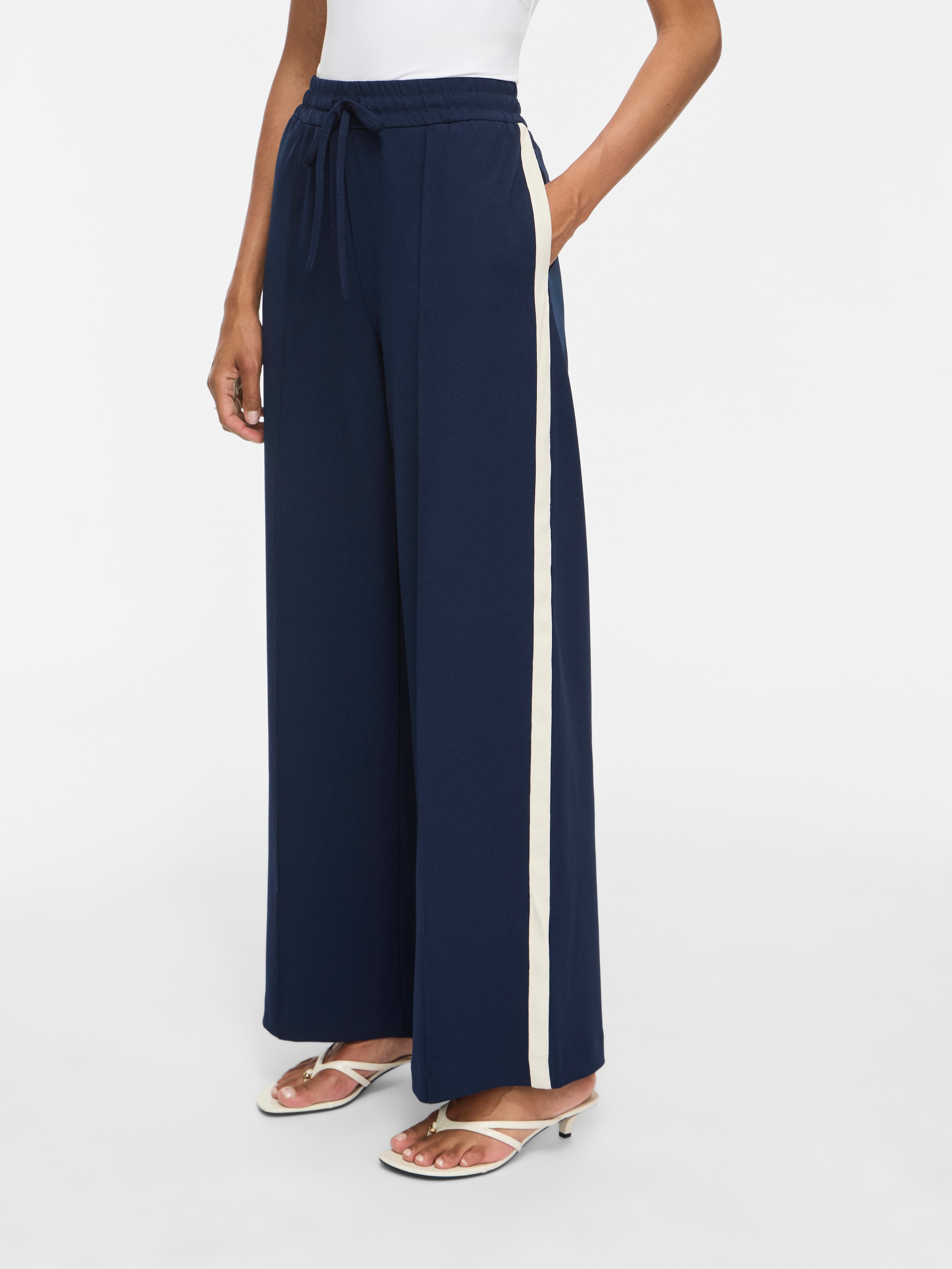 Vila Sweathose »VICLUA HW WIDE TRACK PANTS - NOOS«  Materialmix, weit geschnitten