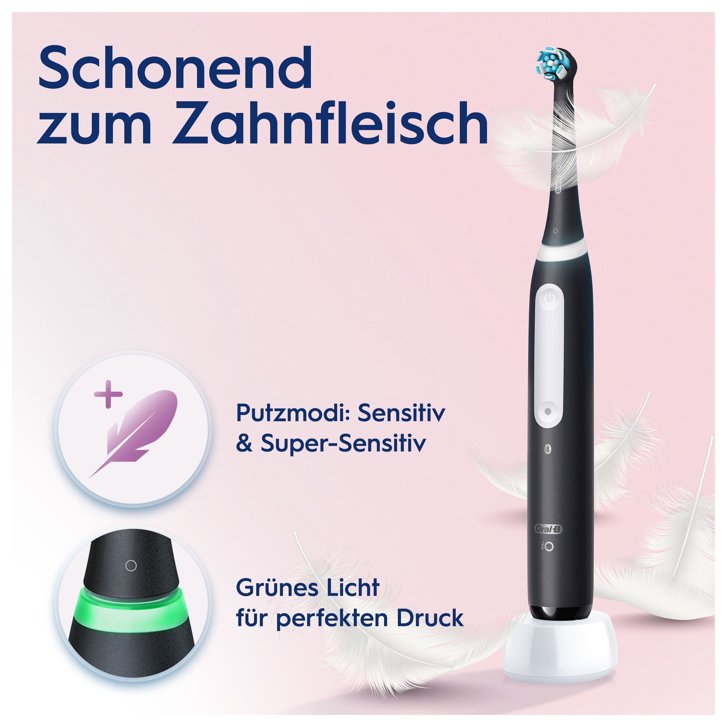Oral-B Brosse à dents électrique »iO 4« 1 cuis Aufsteckbürsten mit Magnet-Technologie, 4 Putzmodi, Reiseetui