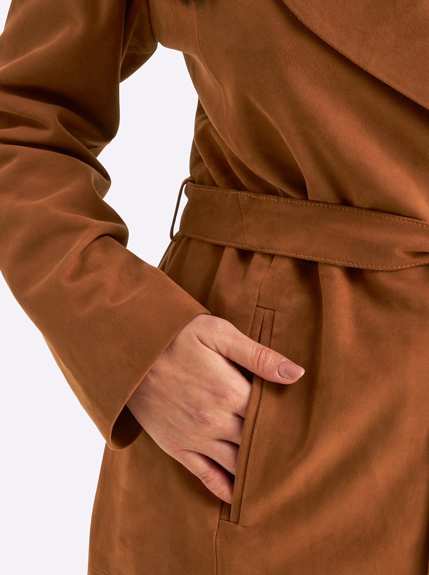 Sheego Manteau en cuir