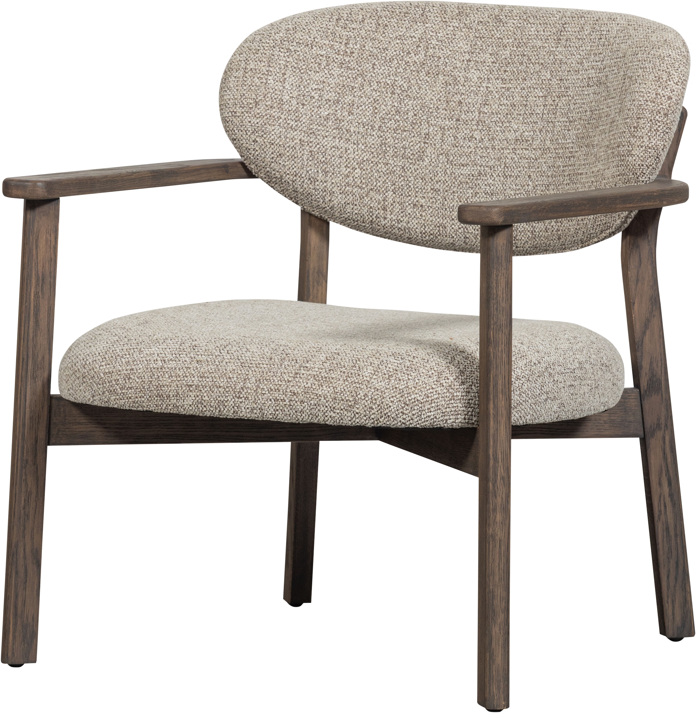 WOOOD Fauteuil lounge »Udar mit More-Melange-Bezug und Eichenholzgestell, B68 x T75 x H76 cm« Très haute résistance à l'usure, capacité de charge 120 kg, hauteur d'assise moyenne