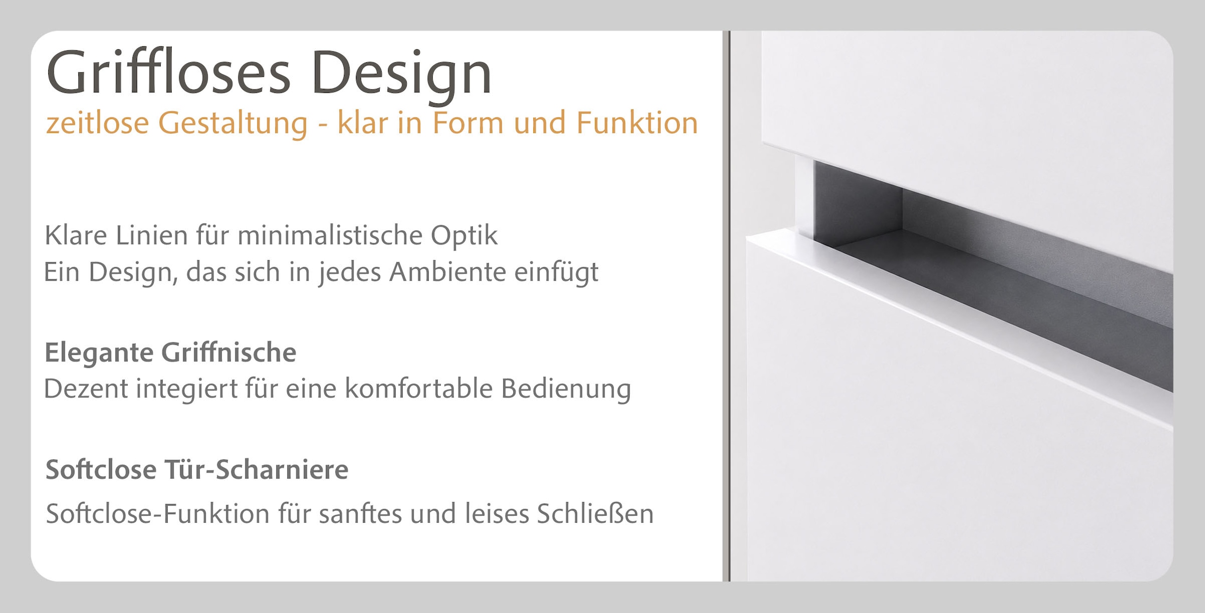 GOODproduct Waschbeckenunterschrank »Bozen, Unterbeckenschrank 60 cm« griffloses Design, Masse (B/T/H): 60/35/54 cm