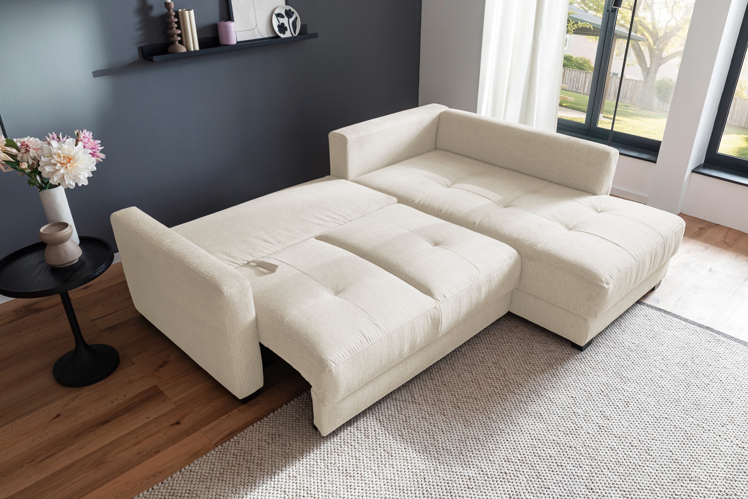 Mr. Couch Canapé d'angle »Pierre, L-Form mit BoxSpring« Mit Boxpring-Taschenfederkern