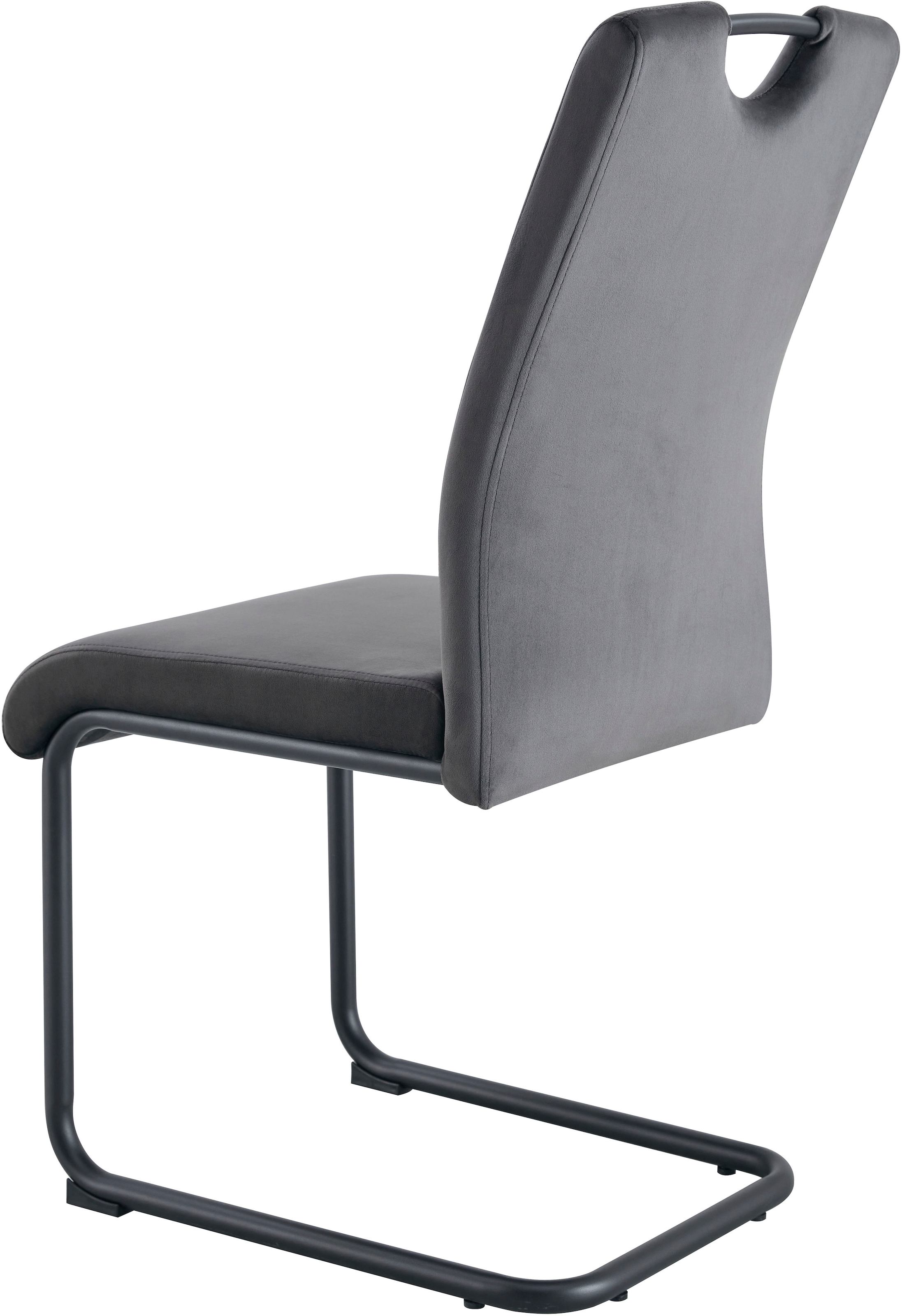 Home affaire Esszimmerstuhl »BRANDON, 2er Set, mit Metallgestell in matt schwarz« (Set) 2 Stk.in verschiedenen Farben, Belsatbarkeit pro Stuhl 120 kg, 360° drehbar