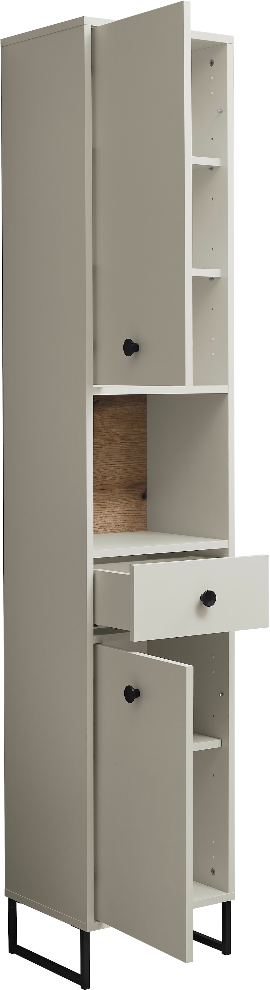 BASIC by Balculina Hochschrank »Linea« 1 Stk. tlg. Breite 60cm, U-Profil Füsse, Unterflurauszug