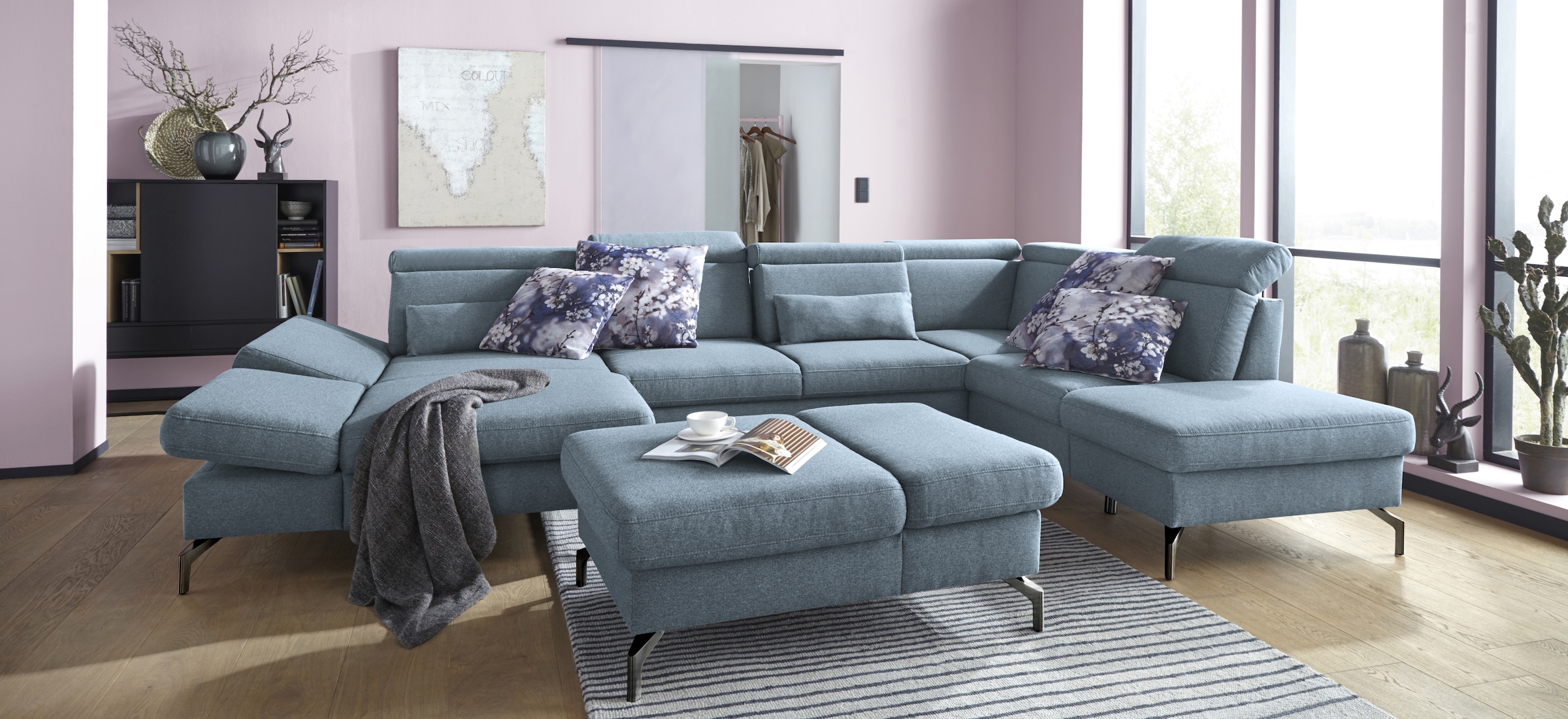 sit&more Tabouret »Brisbane« Fusshöhe 15 cm, mit Federkern und Klappfunktion