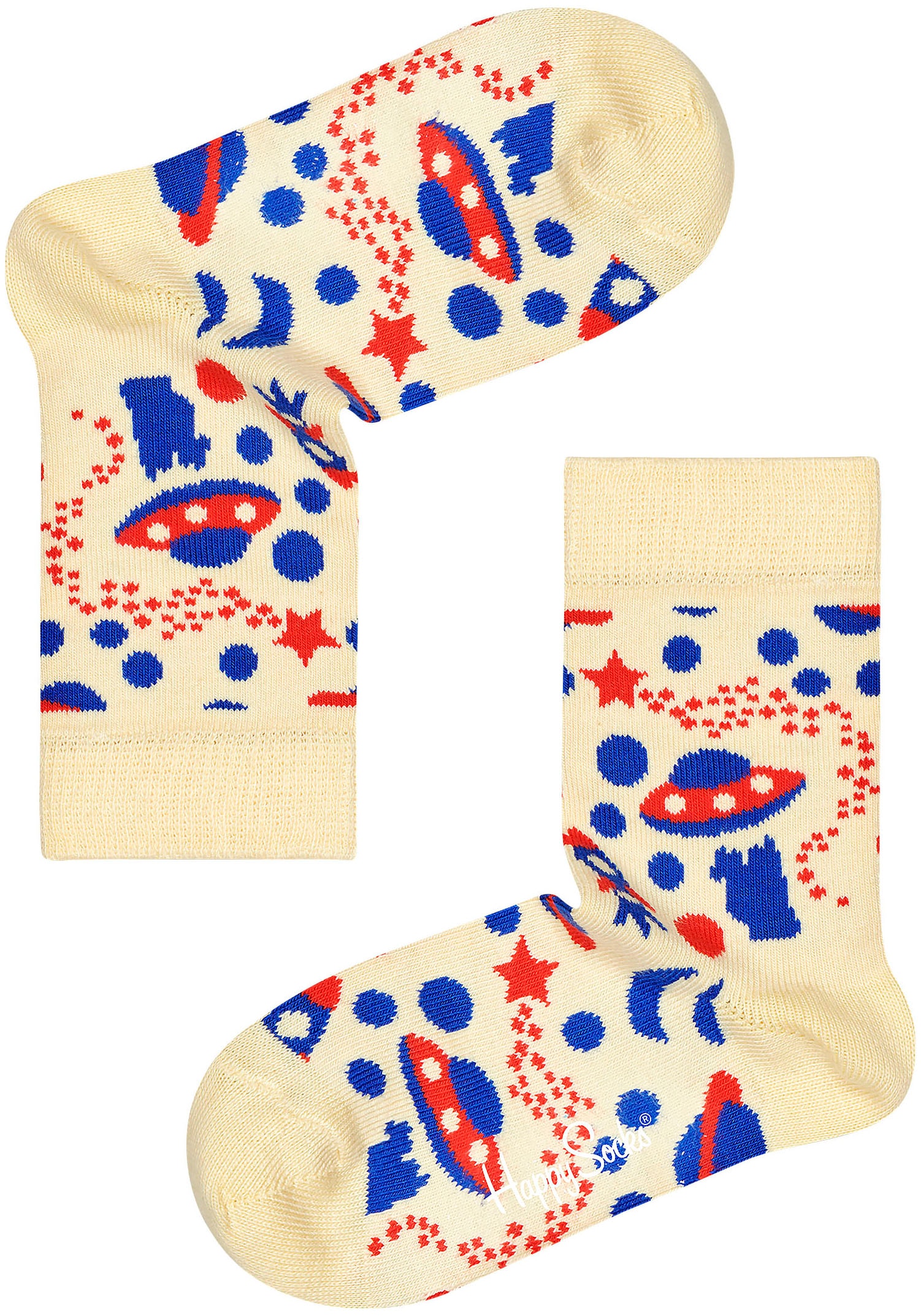 Happy Socks Chaussettes longues 3er Pack,  mit verspielten Roboter-Motiven