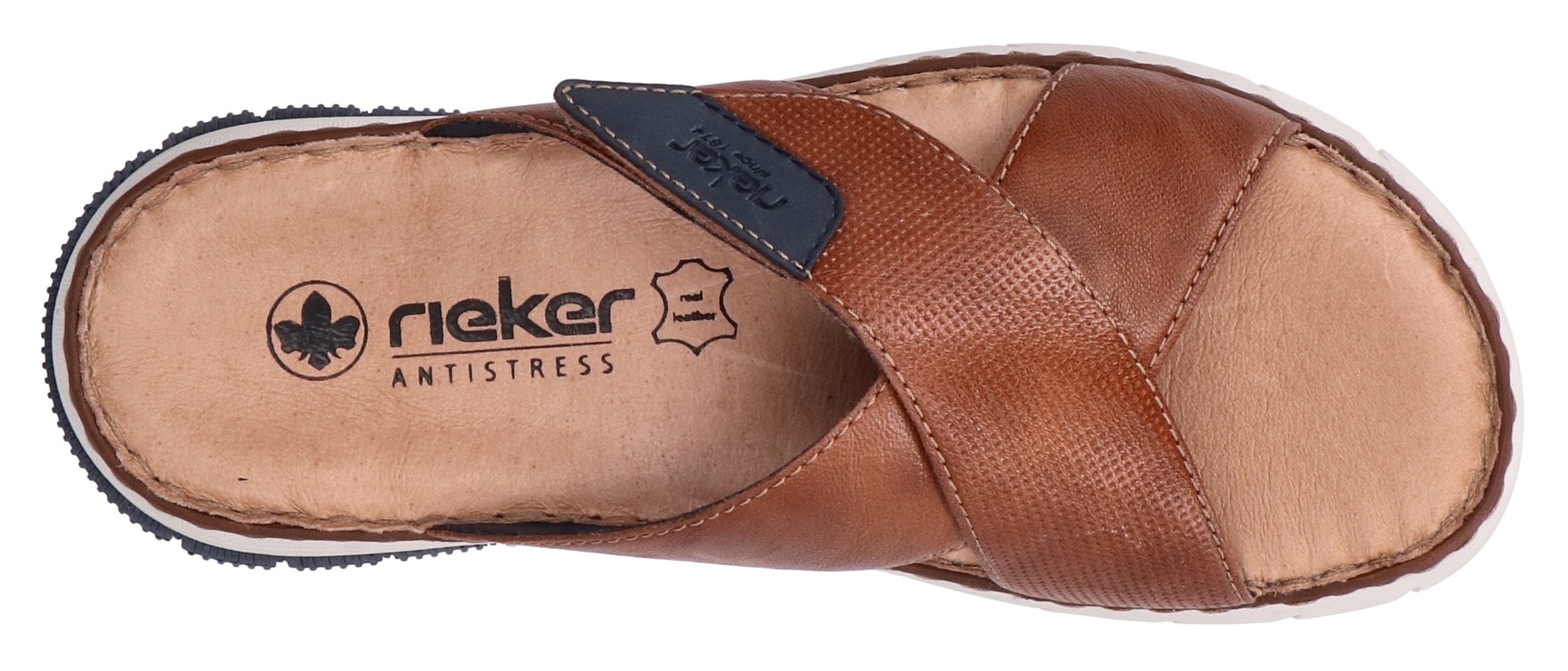 Rieker Pantolette  , Sommerschuh, Schlappen, Klettschuh, mit Klettriemchen
