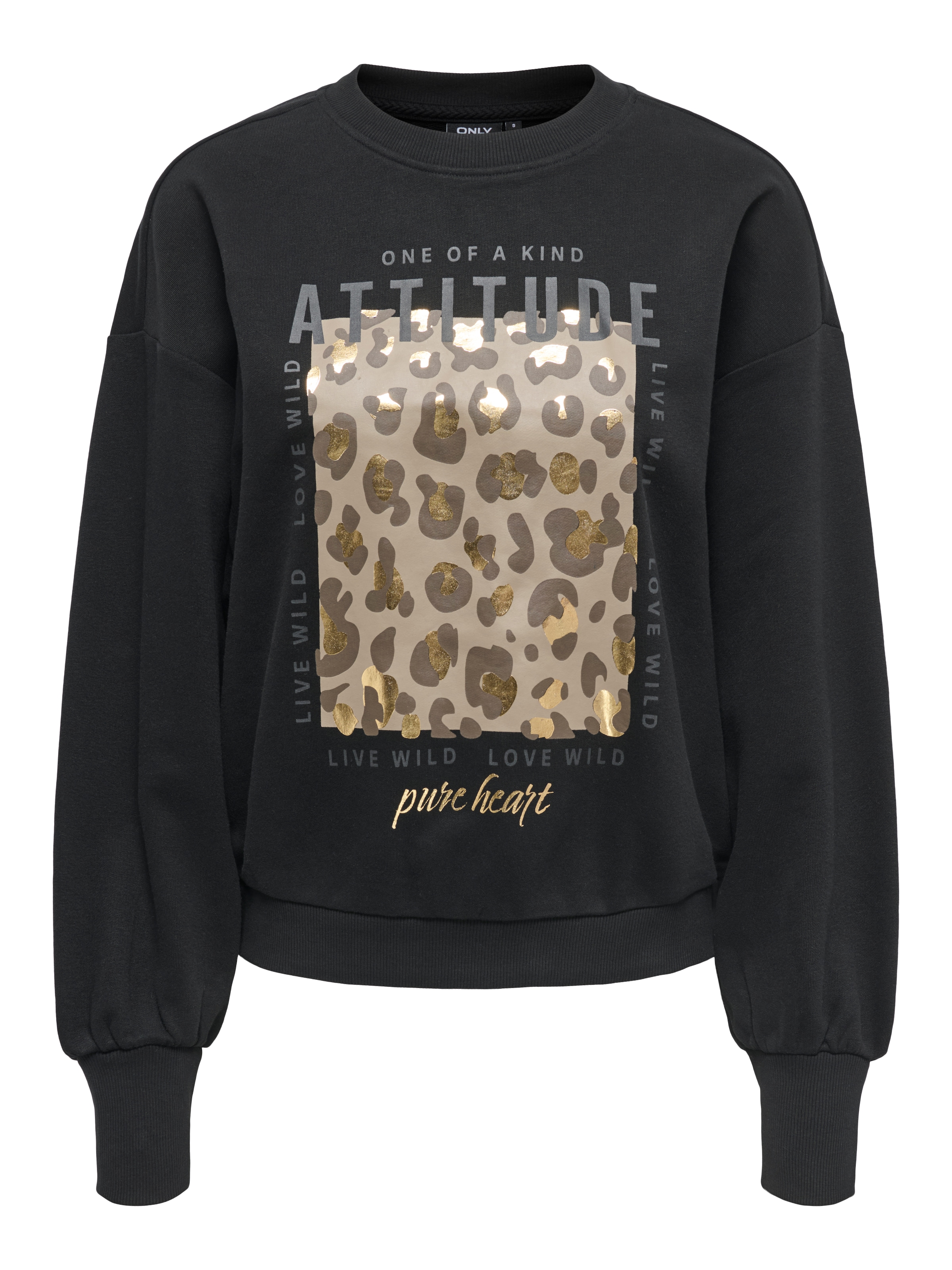 ONLY Sweat-shirt »ONLBROOKY L/S PRINT UB CS SWT«, mélange coton, coupe régulière
