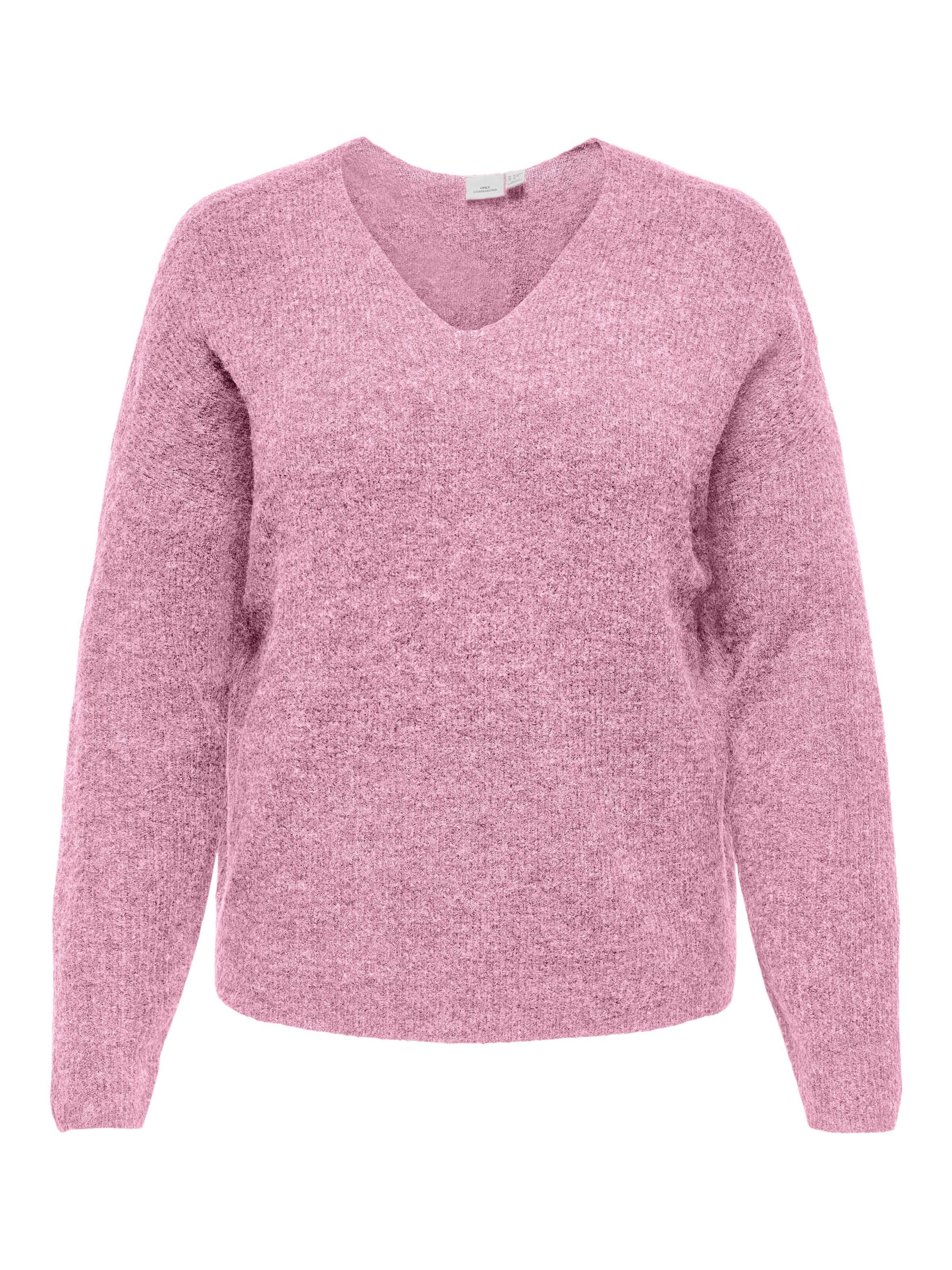 ONLY CARMAKOMA Pull en tricot »CARCAMILLA V-NECK L/S PULLOVER KNT NOOS« Materialmix