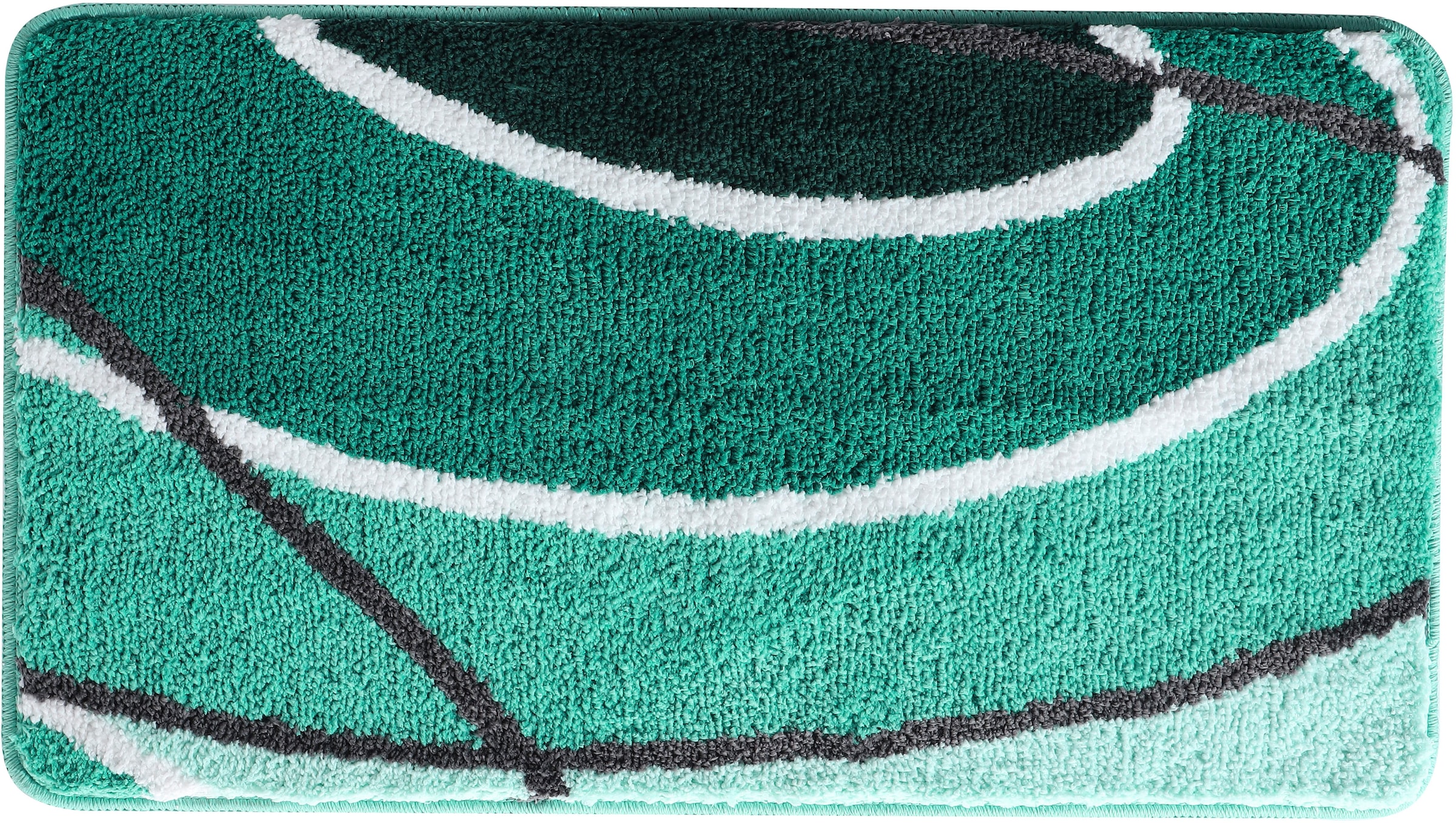 GOODproduct Badematte »Juna mit Muster, Badvorleger, Badezimmer Teppich, Duschvorleger« Höhe 20 mm rutschhemmend beschichtet strapazierfähig besonders weich, Design, Badematten, Badteppich