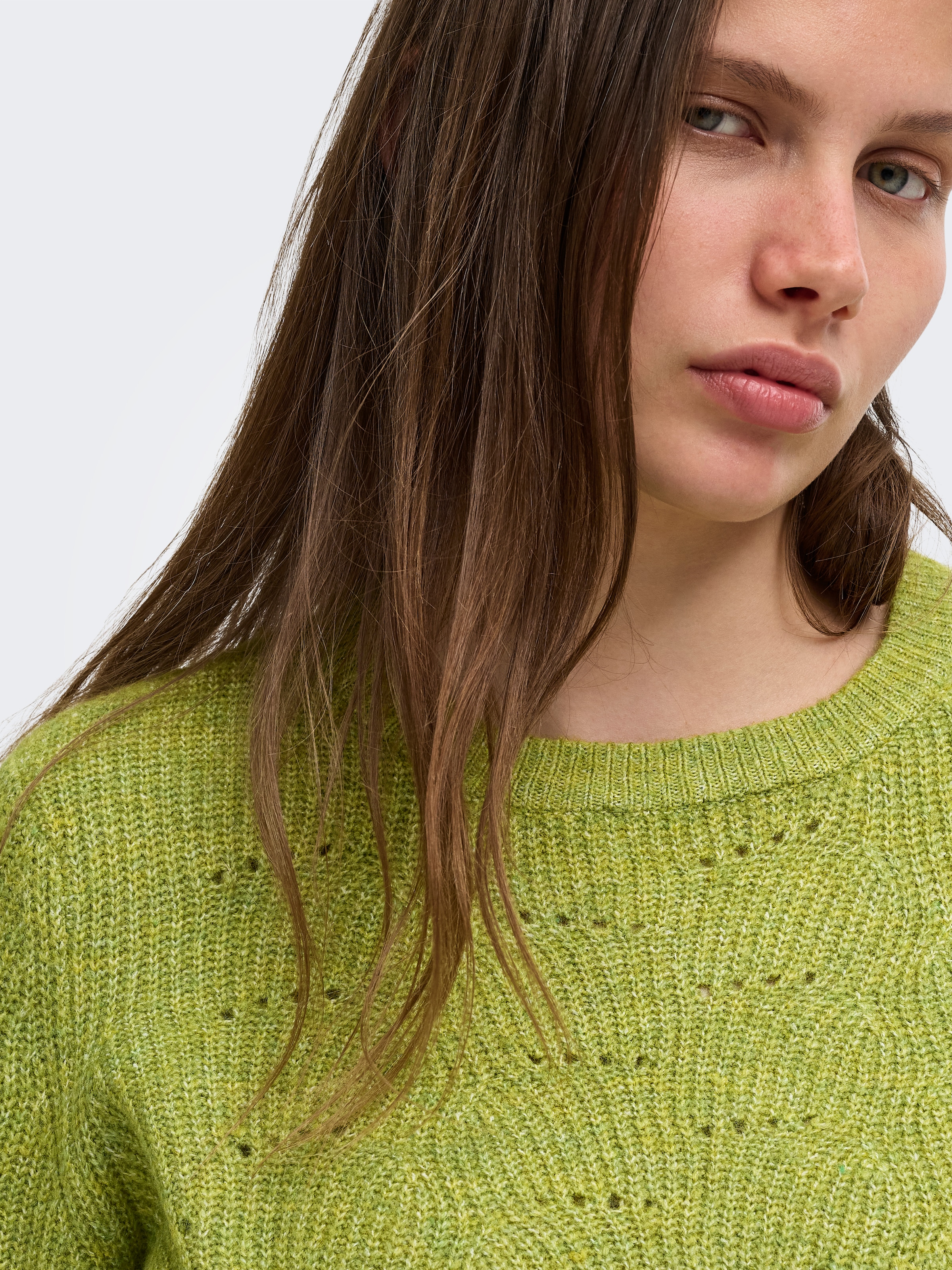 ONLY Pull à col rond »ONLLOLLI L/S PULLOVER KNT NOOS« mélange de matériaux