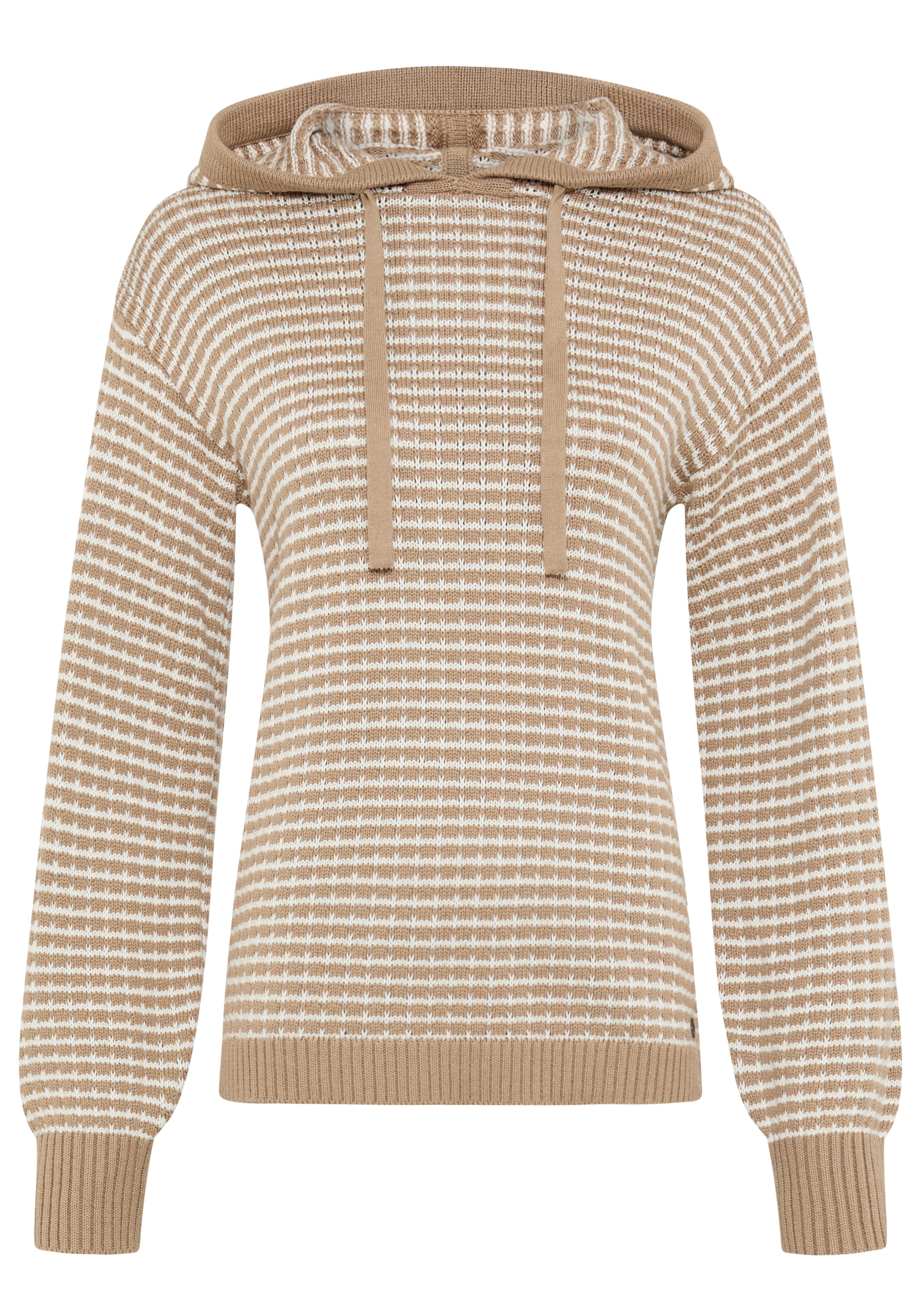KangaROOS Pull en tricot avec capuche et cordon de serrage, coupe oversize, longueur jusqu'aux hanches